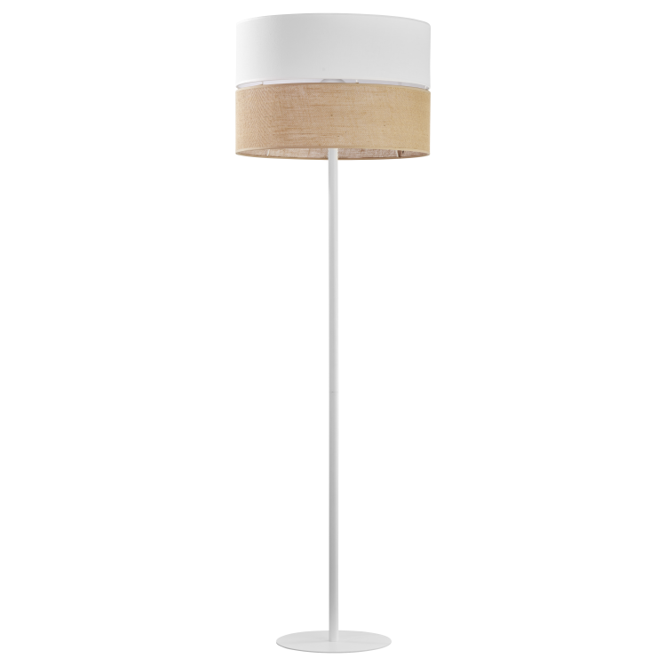 TK Lighting Linobianco 5241 lampa stojąca podłogowa 1x60W E27 biała brązowa