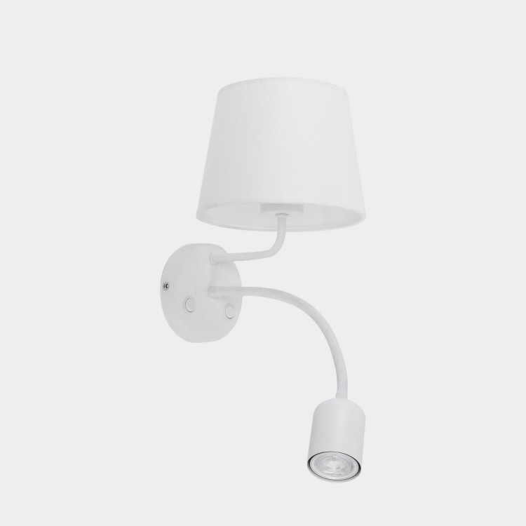 Kinkiet oprawa ścienna TK Lighting Maja White 1x60W E27 + 10W LED GU10 biały 2535