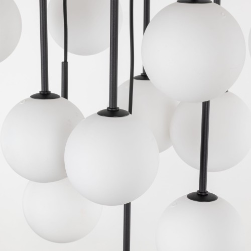 Lampa wisząca nowoczesna elegancka skandynawska klosz szklany kule czarna biała TK Lighting Martin 10079 13x6W G9