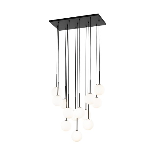 Lampa wisząca nowoczesna elegancka skandynawska klosz szklany kule czarna biała TK Lighting Martin 10079 13x6W G9