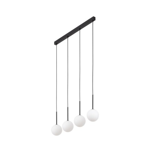 Lampa wisząca listwa nowoczesna elegancka skandynawska klosz szklany kule czarna biała TK Lighting Martin 4503 4x6W G9