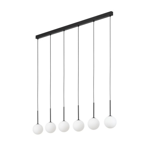 Lampa wisząca listwa nowoczesna elegancka skandynawska klosz szklany kule czarna biała TK Lighting Martin 4503 4x6W G9