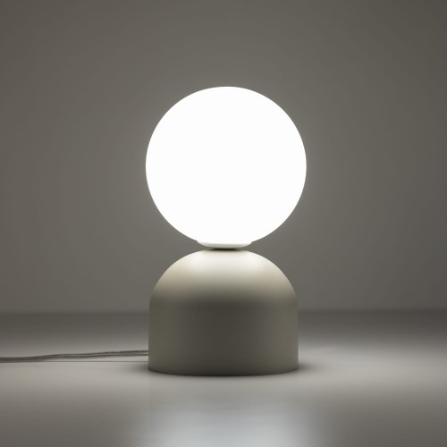 Lampka nowoczesna skandynawska loft klosz szklany kula beżowa biała TK Lighting Miki 16038 1x8W G9
