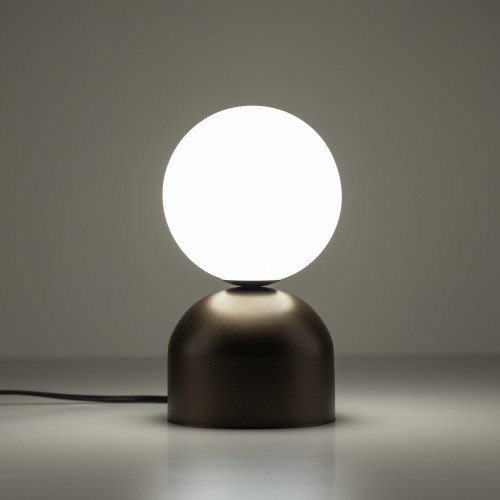 Lampka nowoczesna skandynawska loft klosz szklany kula brązowa biała TK Lighting Miki 16043 1x8W G9