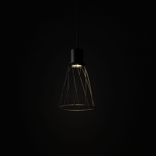 Lampa wisząca nowoczesna industrialna loft ażurowa klosz metalowy pręty stożek czarna TK Lighting Modesto 10159 1x10W GU10
