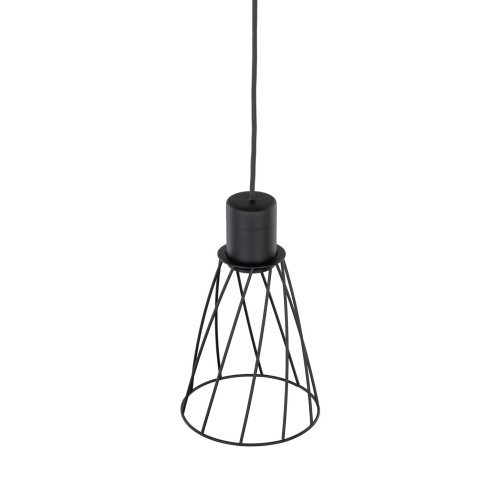 Lampa wisząca nowoczesna industrialna loft ażurowa klosz metalowy pręty stożek czarna TK Lighting Modesto 10159 1x10W GU10