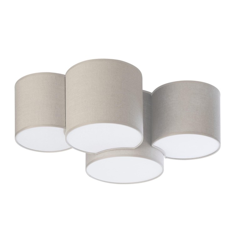 Ekologiczna lampa sufitowa tuba Mona 6592 TK Lighting naturalna szara 4X15W E27