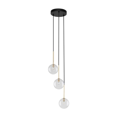 Lampa wisząca nowoczesna elegancka glamour klosz szklany kula transparentna złota TK Lighting Nilos 5941 1x6W G9