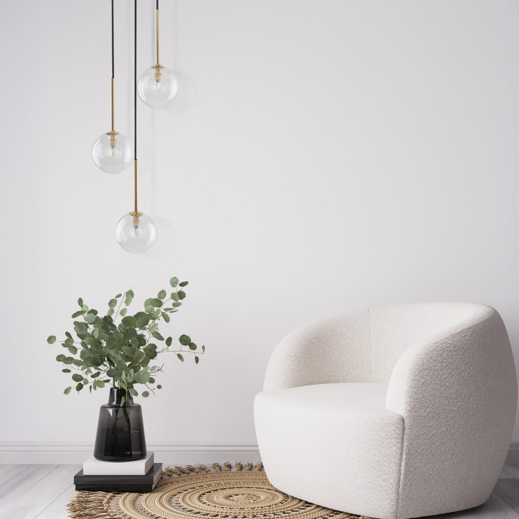 Lampa wisząca nowoczesna elegancka glamour klosz szklany kule transparentna złota TK Lighting Nilos 5942 3x6W G9