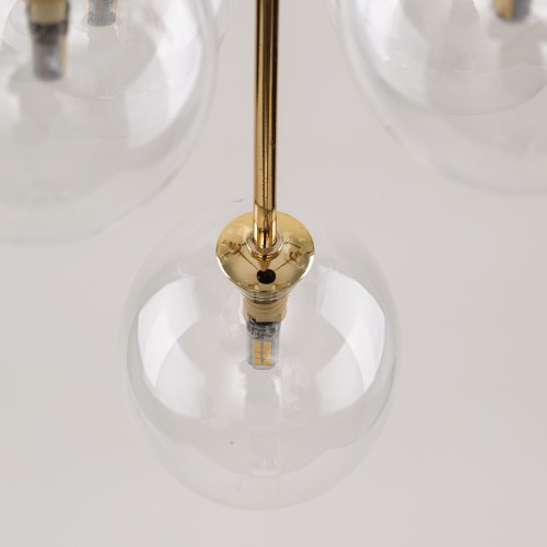 Lampa wisząca nowoczesna elegancka glamour klosz szklany kule czarna złota TK Lighting Nilos 5943 5x6W G9