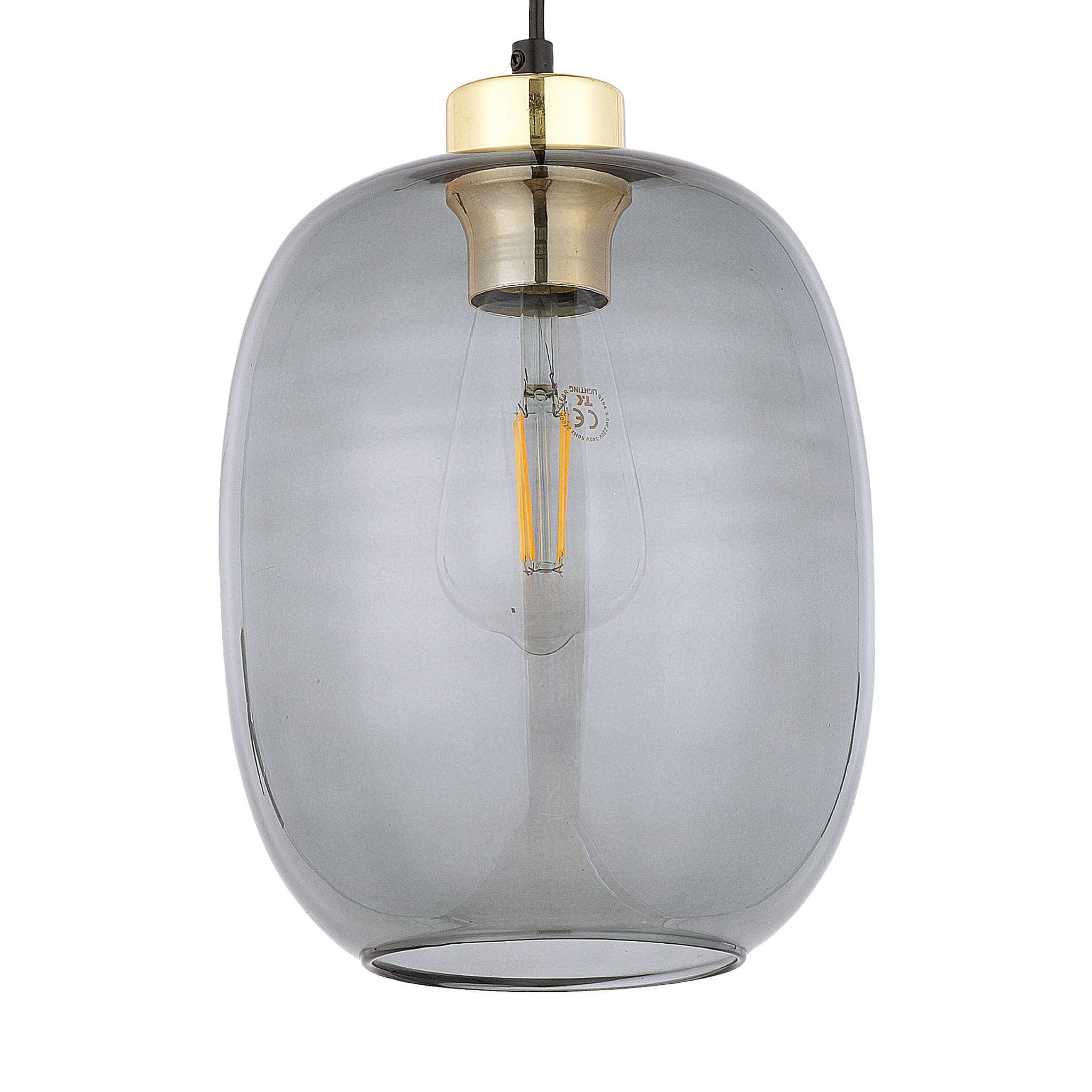 Lampa wisząca kula szklana grafitowa złota TK Lighting Omega 4572 1x15W E27