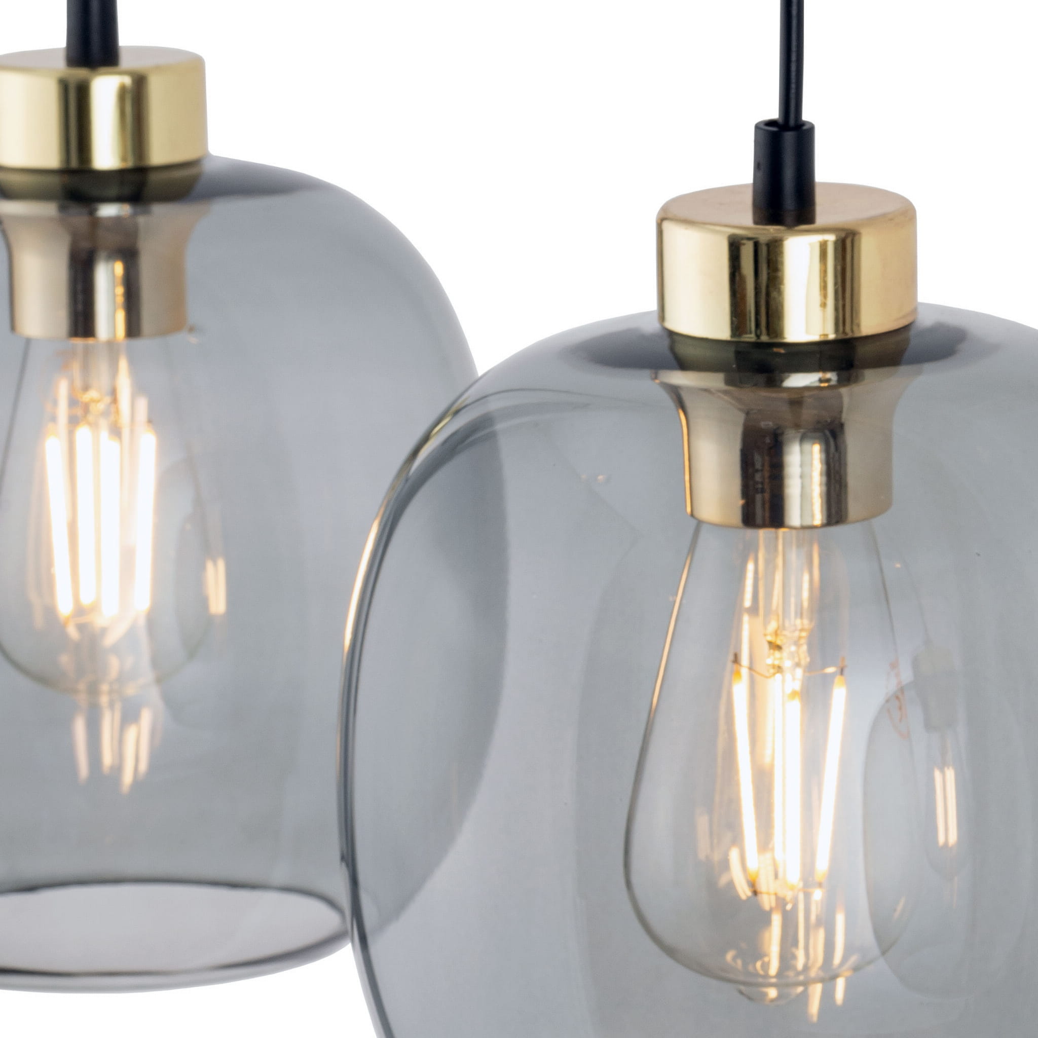 Lampa wisząca nad stół nowoczesna elegancka glamour loft klosz szklany grafitowa złota TK Lighting Omega 4574 3x15W E27