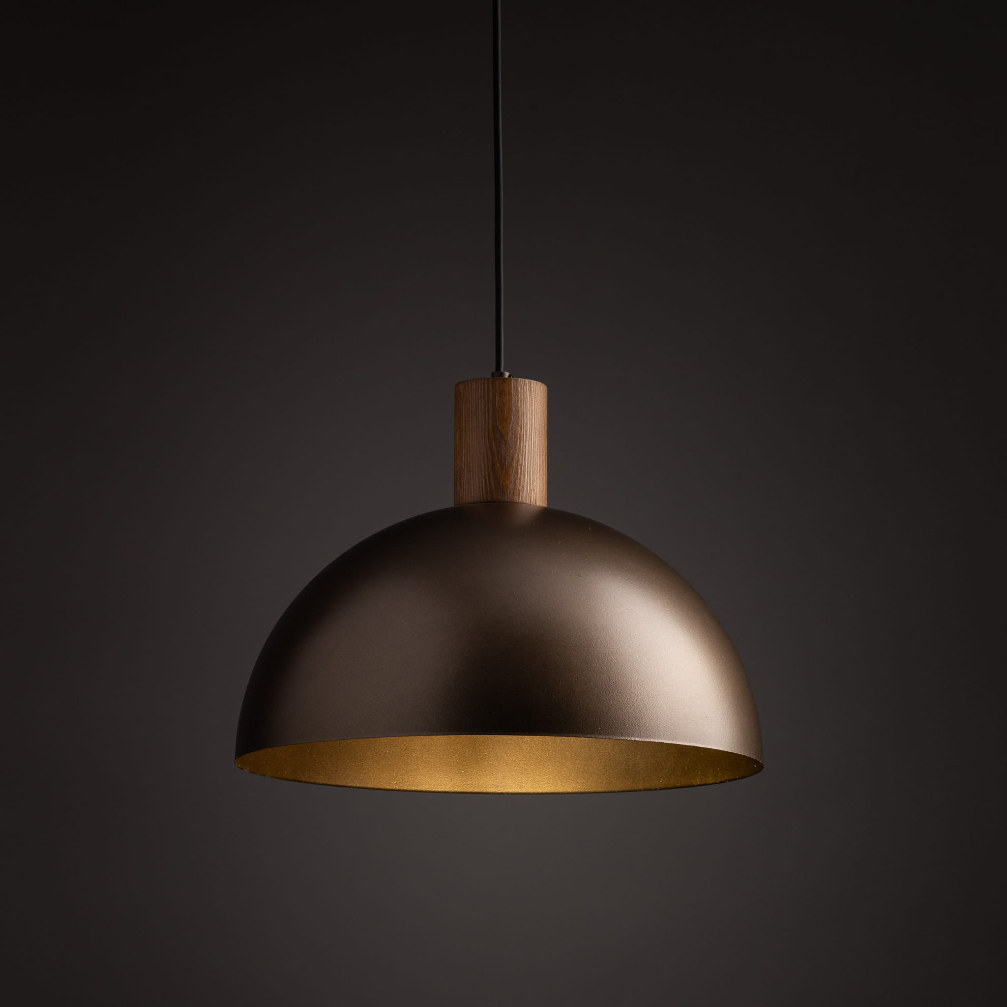 Lampa wisząca skandynawska industrialna loft retro drewniana klosz metalowy brązowa orzech TK Lighting Oslo 4508 1x15W E27