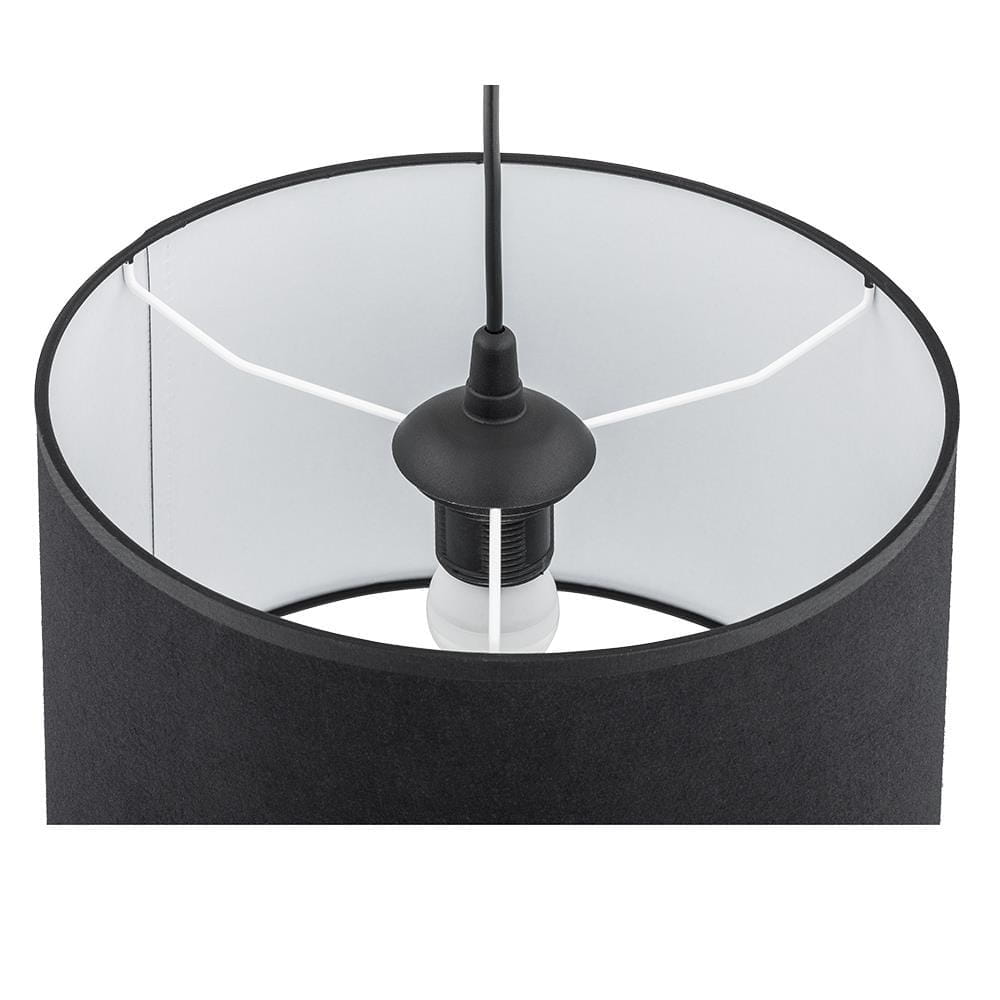 Lampa wisząca nowoczesna klasyczna loft abażur materiałowy czarna TK Lighting Rondo 3464 1x15W E27
