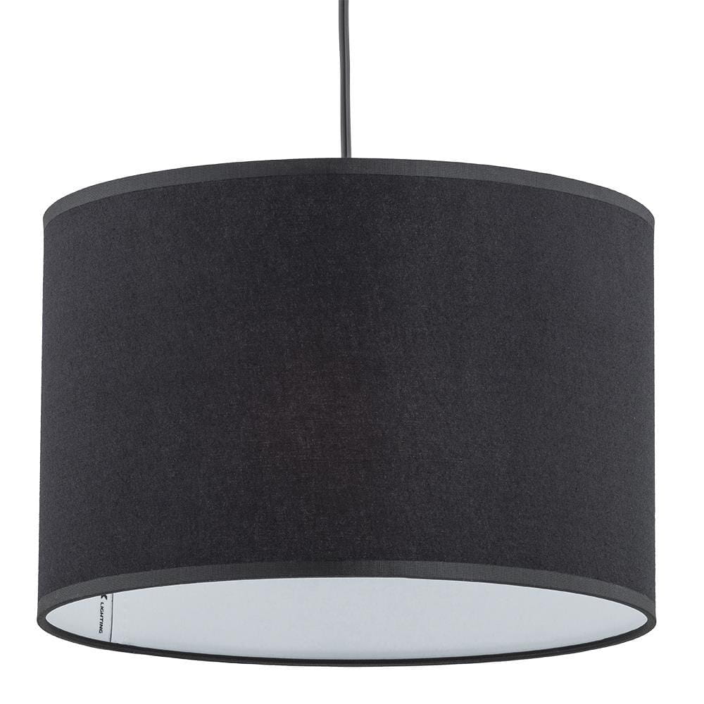 Lampa wisząca nowoczesna klasyczna loft abażur materiałowy czarna TK Lighting Rondo 3464 1x15W E27
