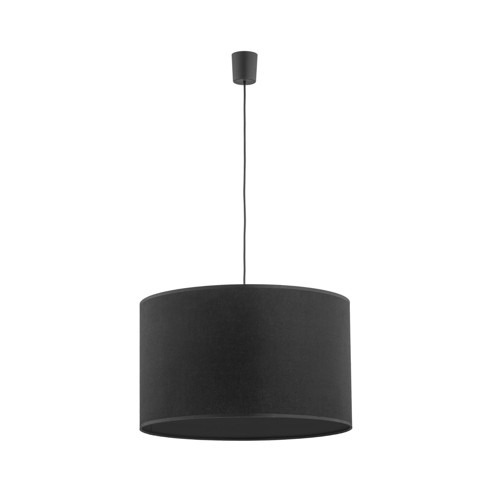Lampa wisząca nowoczesna klasyczna loft abażur materiałowy czarna TK Lighting Rondo 3464 1x15W E27