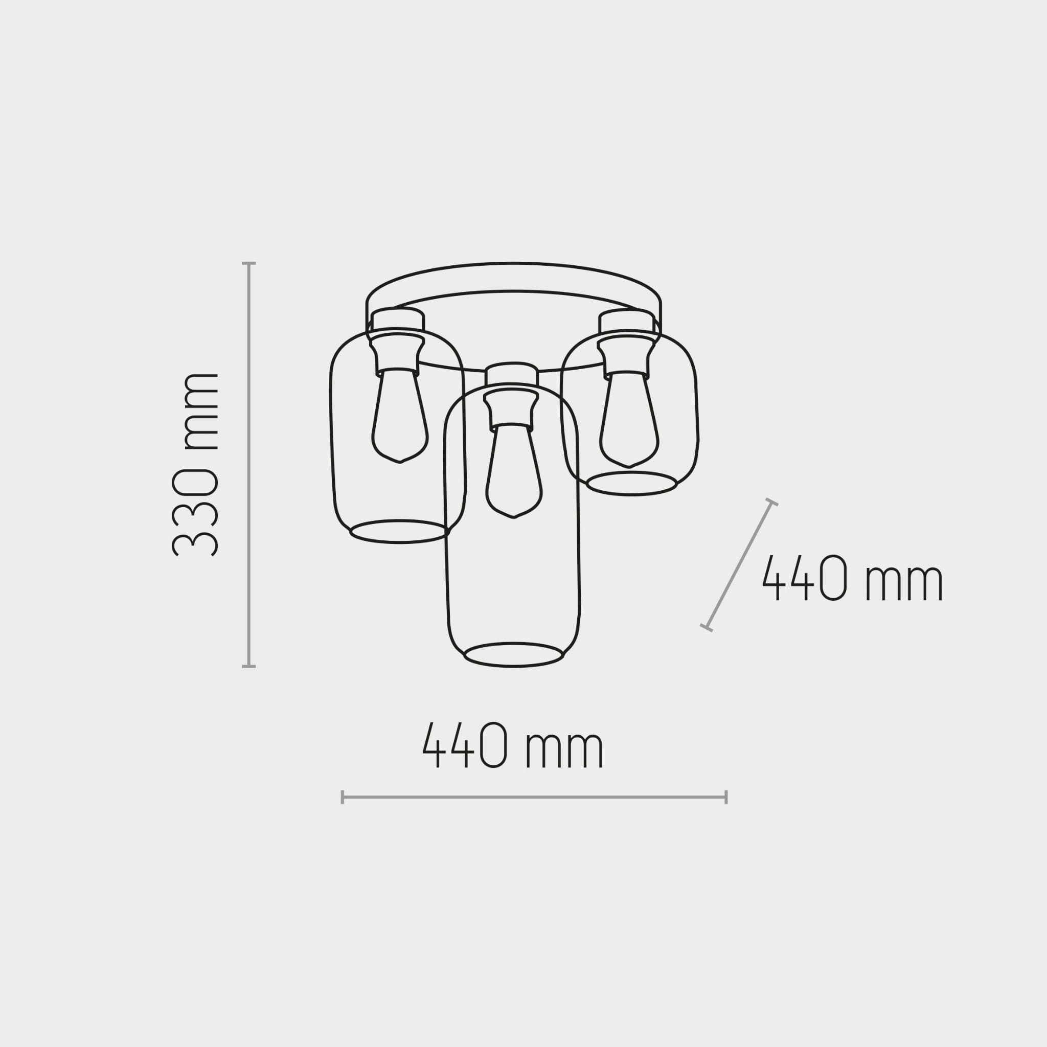Lampa sufitowa plafon szklane klosze TK Lighting Marco 3318 3x60W E27 multikolor
