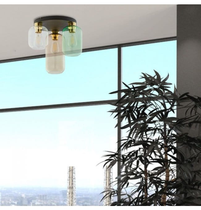 Lampa sufitowa plafon szklane klosze TK Lighting Marco 3318 3x60W E27 multikolor