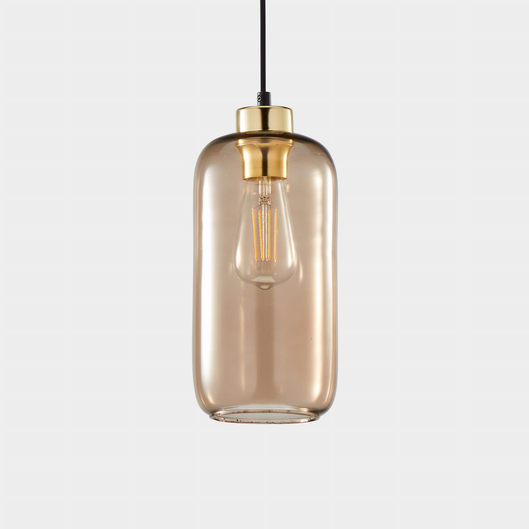 Lampa wisząca szklane klosze balon TK Lighting Marco 3314 1x60W E27 brązowa czarna