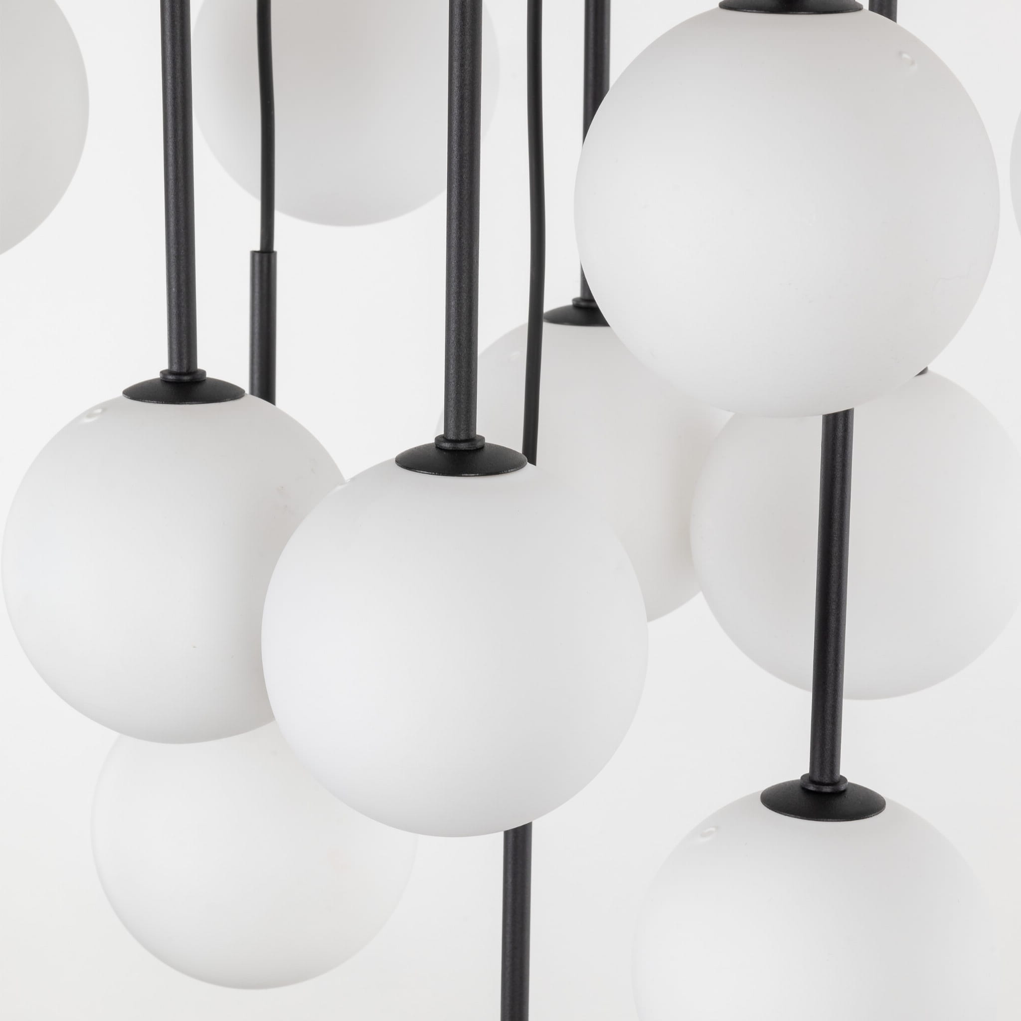 Lampa wisząca nowoczesna elegancka skandynawska klosz szklany kule czarna biała TK Lighting Martin 10079 13x6W G9