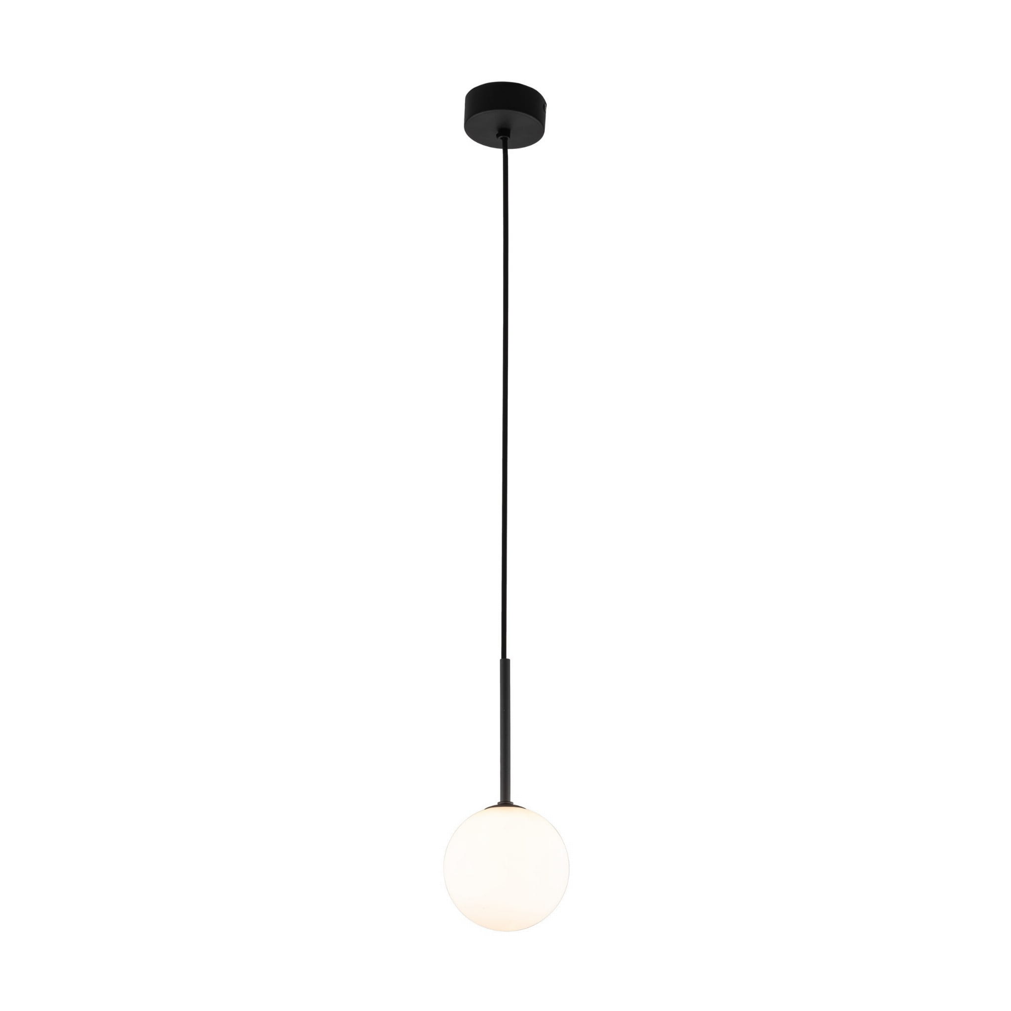 Lampa wisząca nowoczesna elegancka skandynawska klosz szklany kula czarna biała TK Lighting Martin 4502 1x6W G9