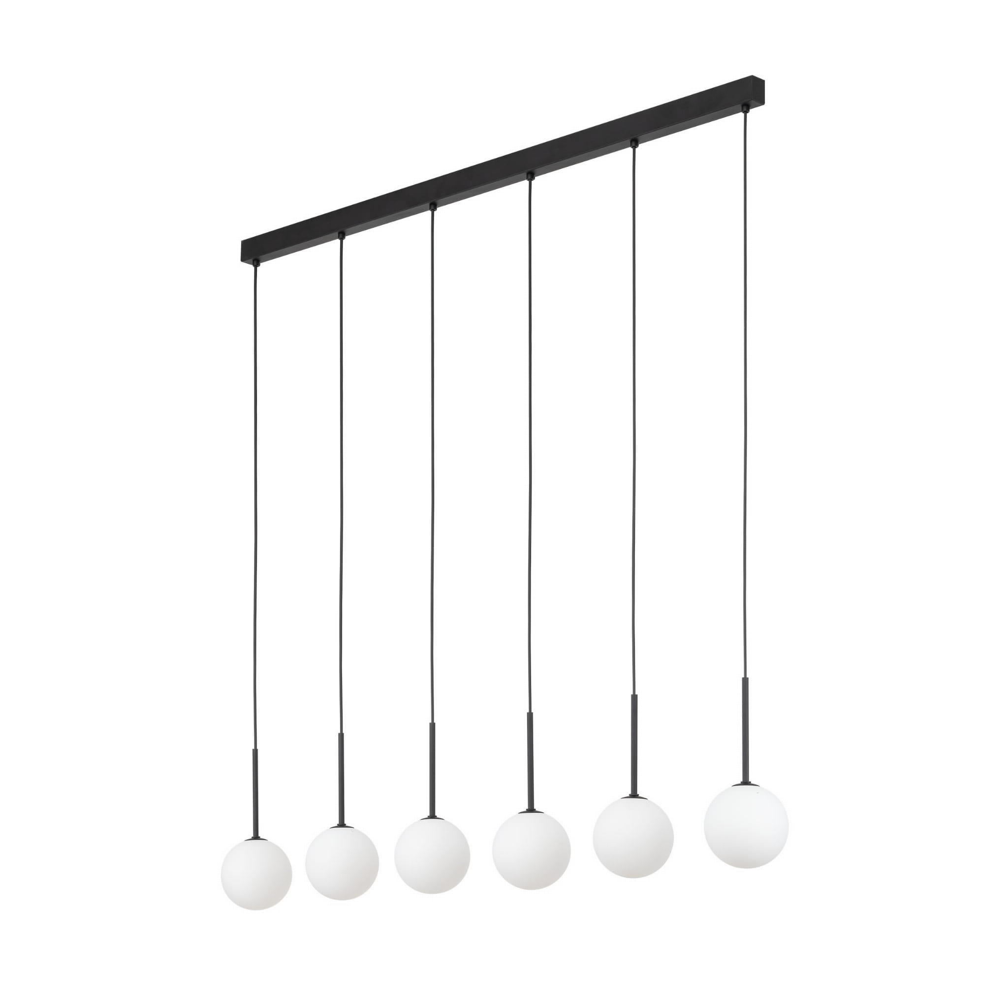 Lampa wisząca listwa nowoczesna elegancka skandynawska klosz szklany kule czarna biała TK Lighting Martin 4503 4x6W G9