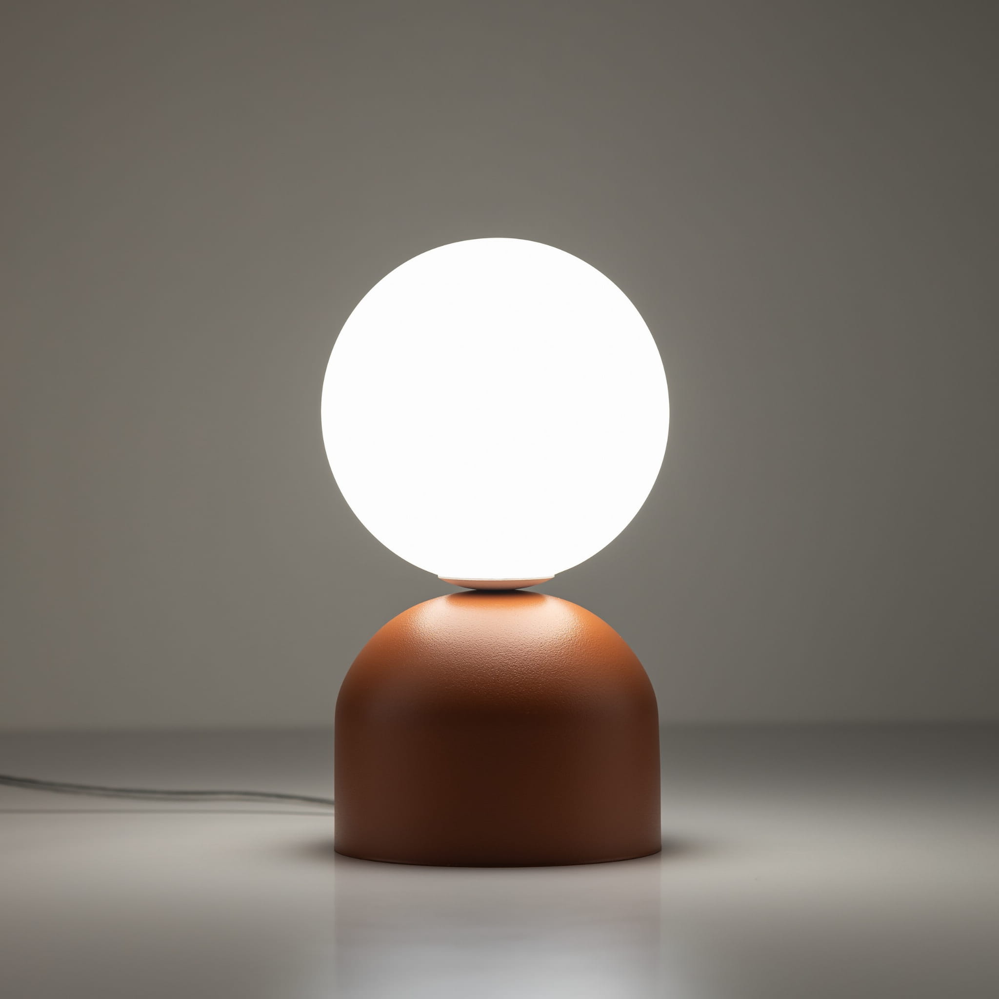Lampka nowoczesna skandynawska loft klosz szklany kula rdzawa biała TK Lighting Miki 16042 1x8W G9