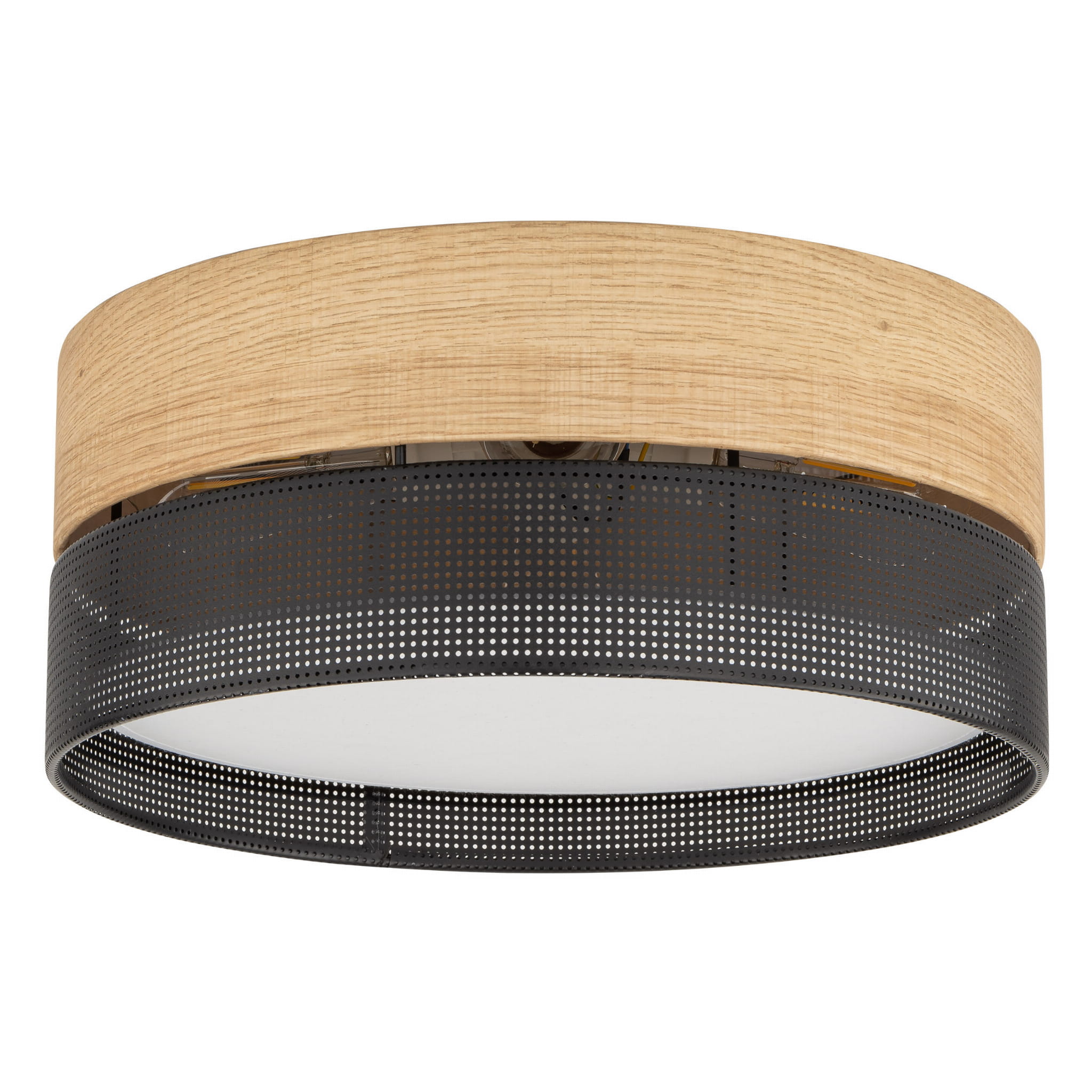 Lampa wisząca nowoczesna boho skandynawska ażurowa klosz metalowy czarna dąb TK Lighting Nicol 4799 1x15W E27