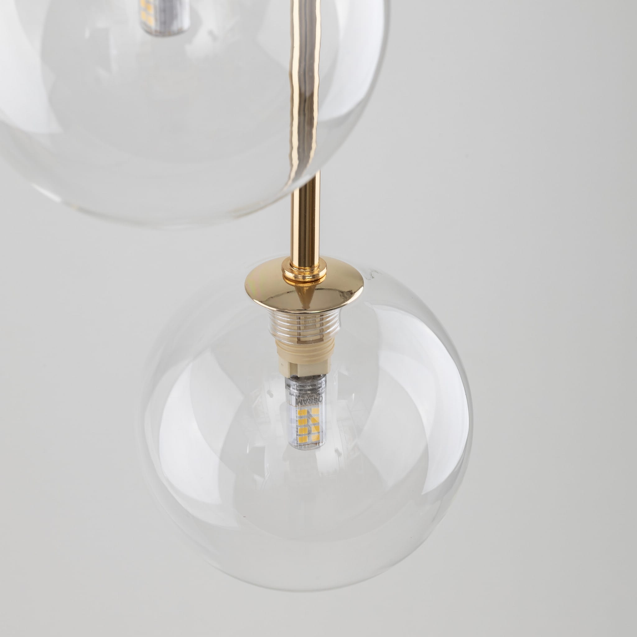 Lampa wisząca nowoczesna elegancka glamour klosz szklany kule transparentna złota TK Lighting Nilos 5942 3x6W G9