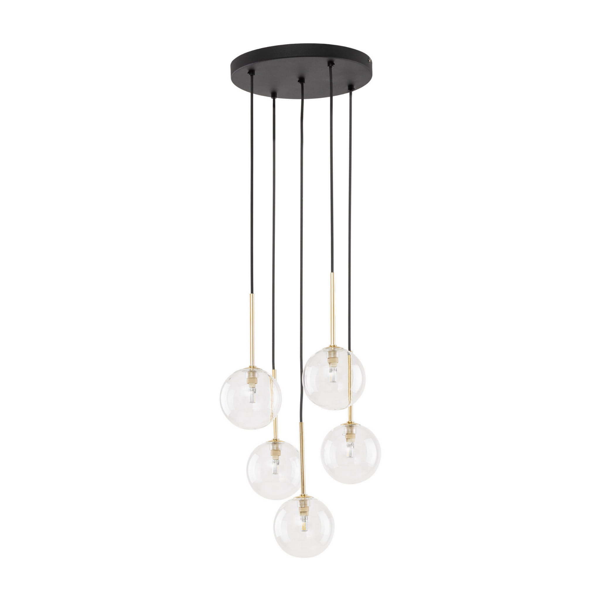 Lampa wisząca nowoczesna elegancka glamour klosz szklany kule transparentna złota TK Lighting Nilos 5942 3x6W G9