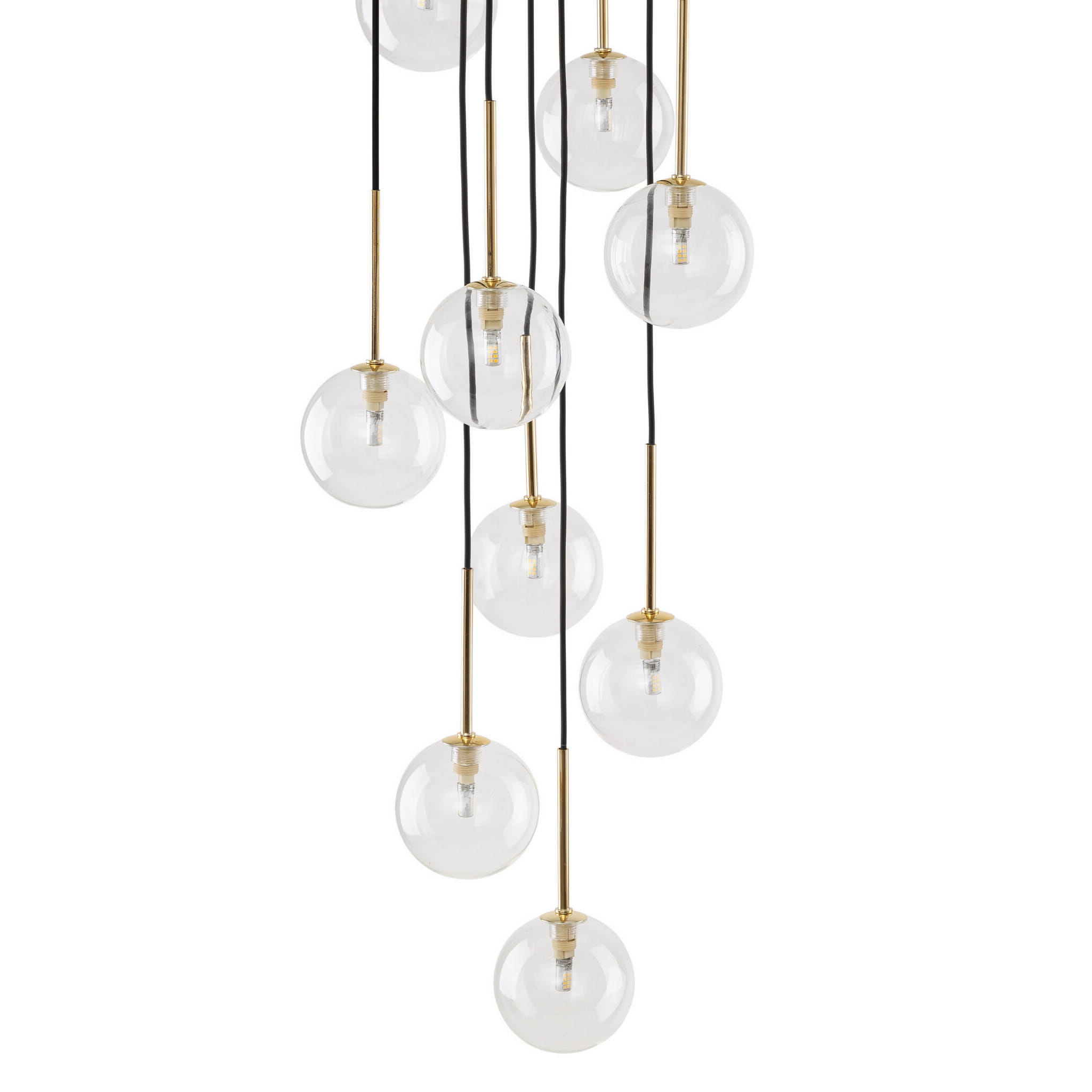 Lampa wisząca nowoczesna elegancka glamour klosz szklany kule transparentna złota TK Lighting Nilos 5944 10x6W G9
