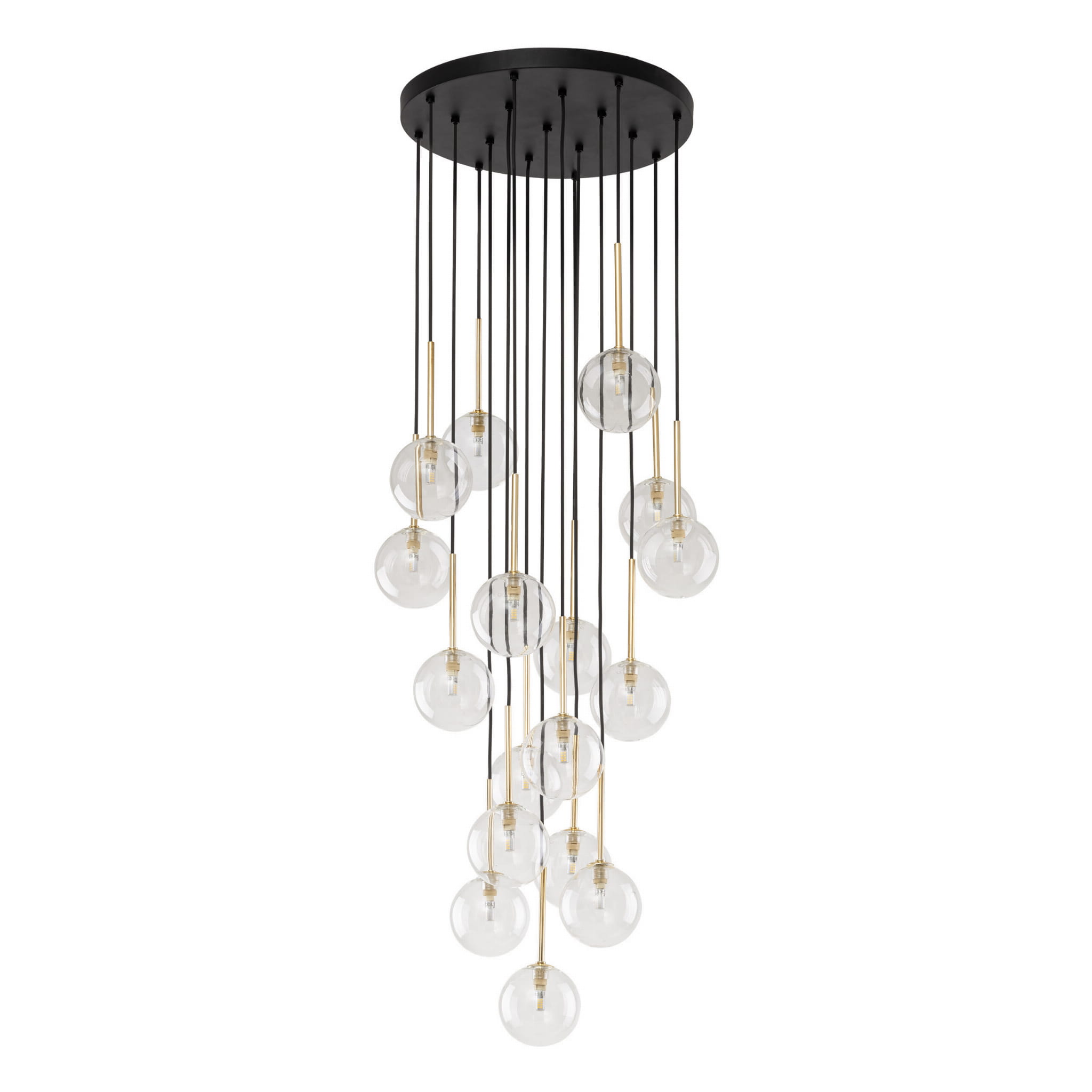 Lampa wisząca nowoczesna elegancka glamour klosz szklany kule transparentna złota TK Lighting Nilos 5944 10x6W G9