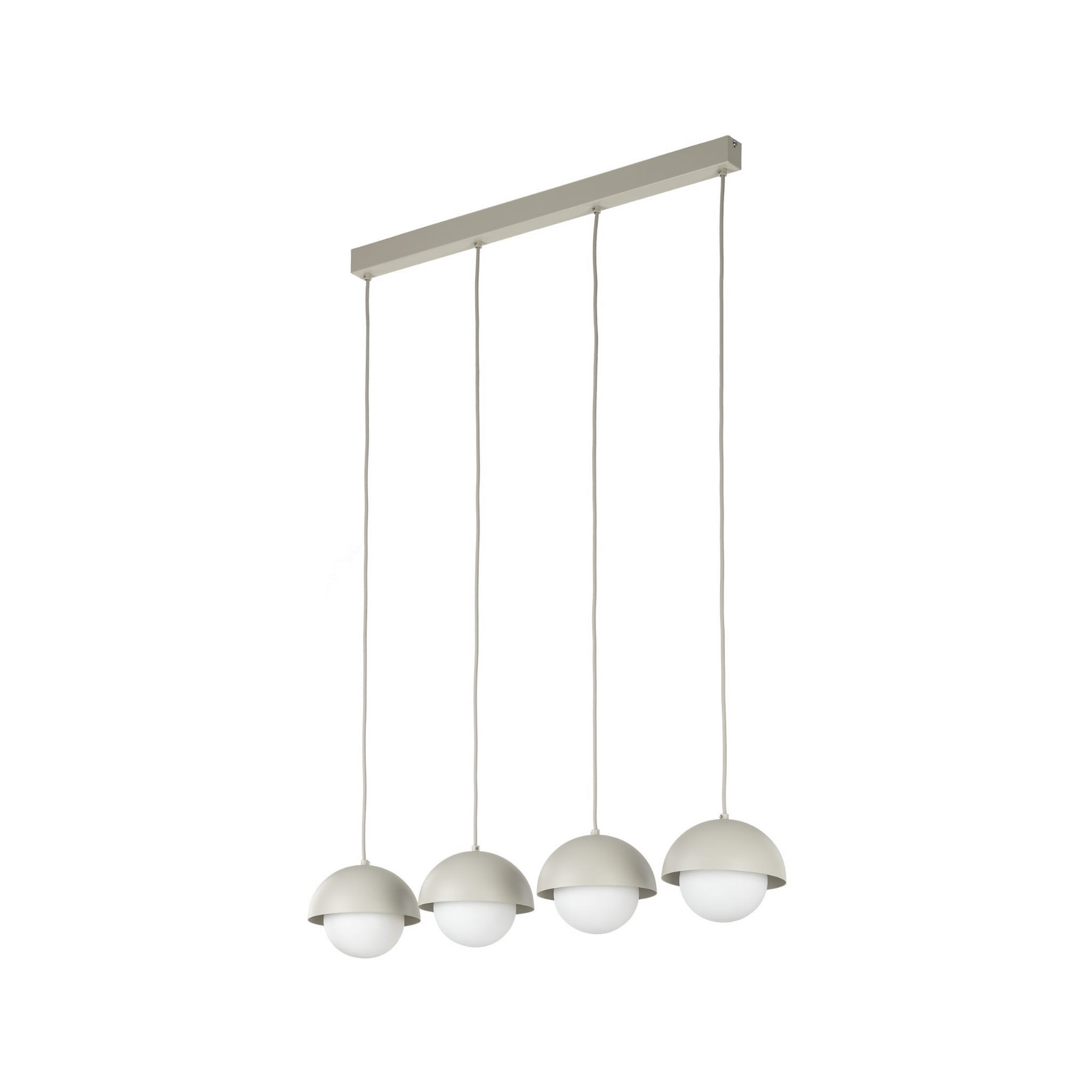Lampa wisząca nad stół białe szklane kule nowoczesna skandynawska klosz metalowy miska beżowa TK Lighting Bono 10213 4x8W G9