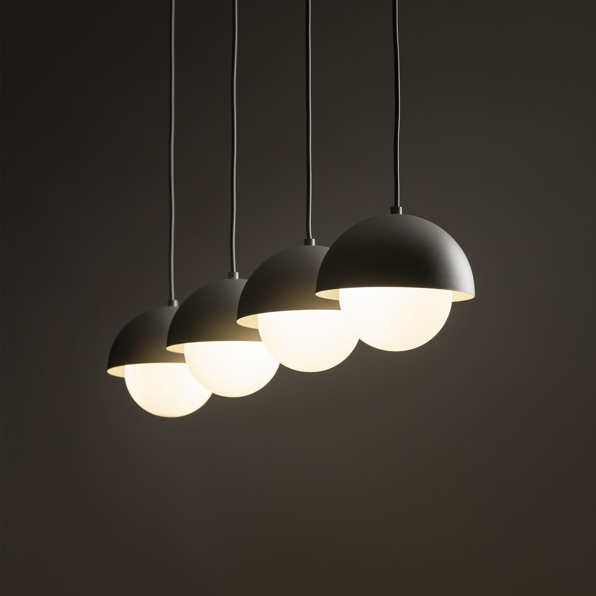 Lampa wisząca nad stół białe szklane kule nowoczesna skandynawska klosz metalowy miska beżowa TK Lighting Bono 10213 4x8W G9