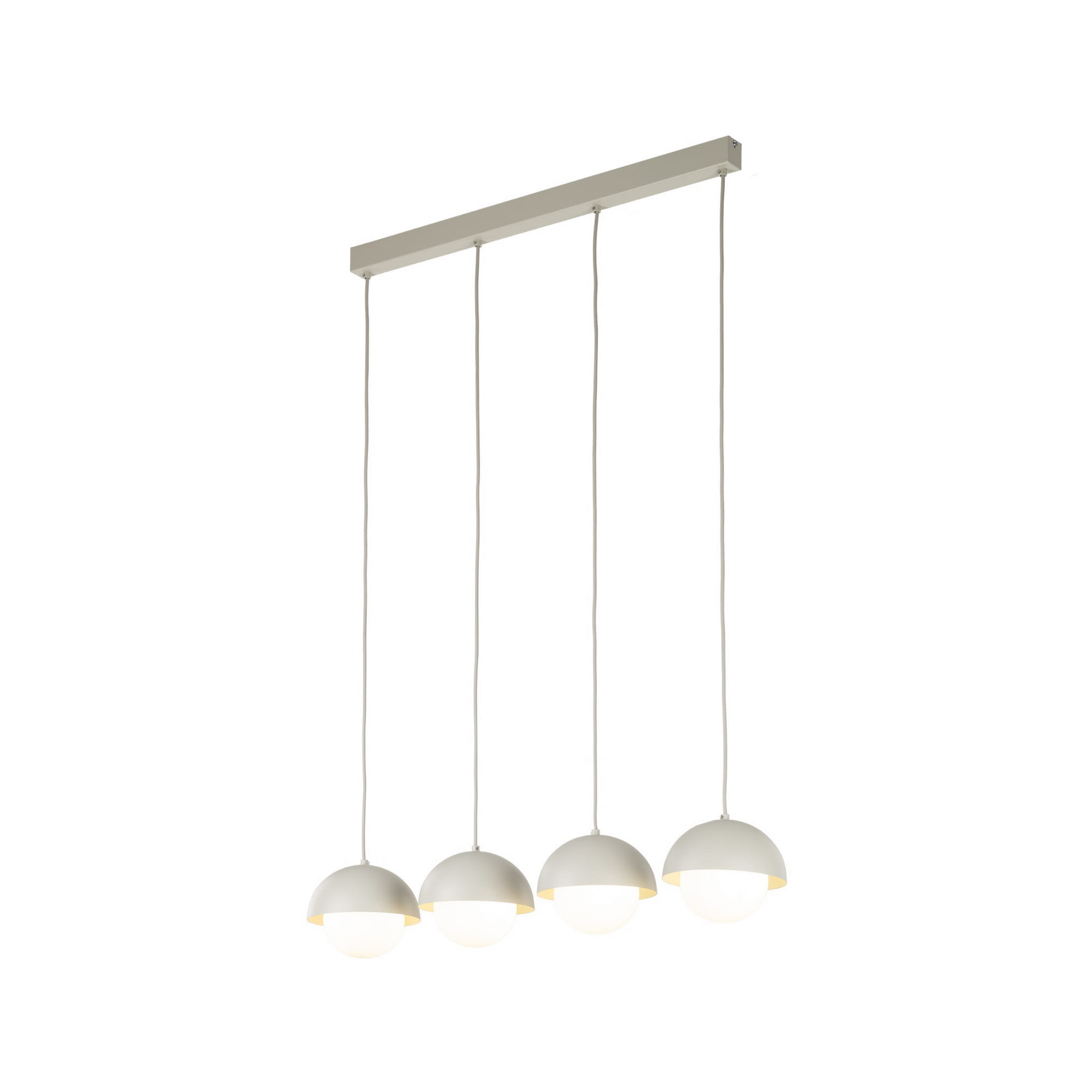 Lampa wisząca nad stół białe szklane kule nowoczesna skandynawska klosz metalowy miska beżowa TK Lighting Bono 10213 4x8W G9