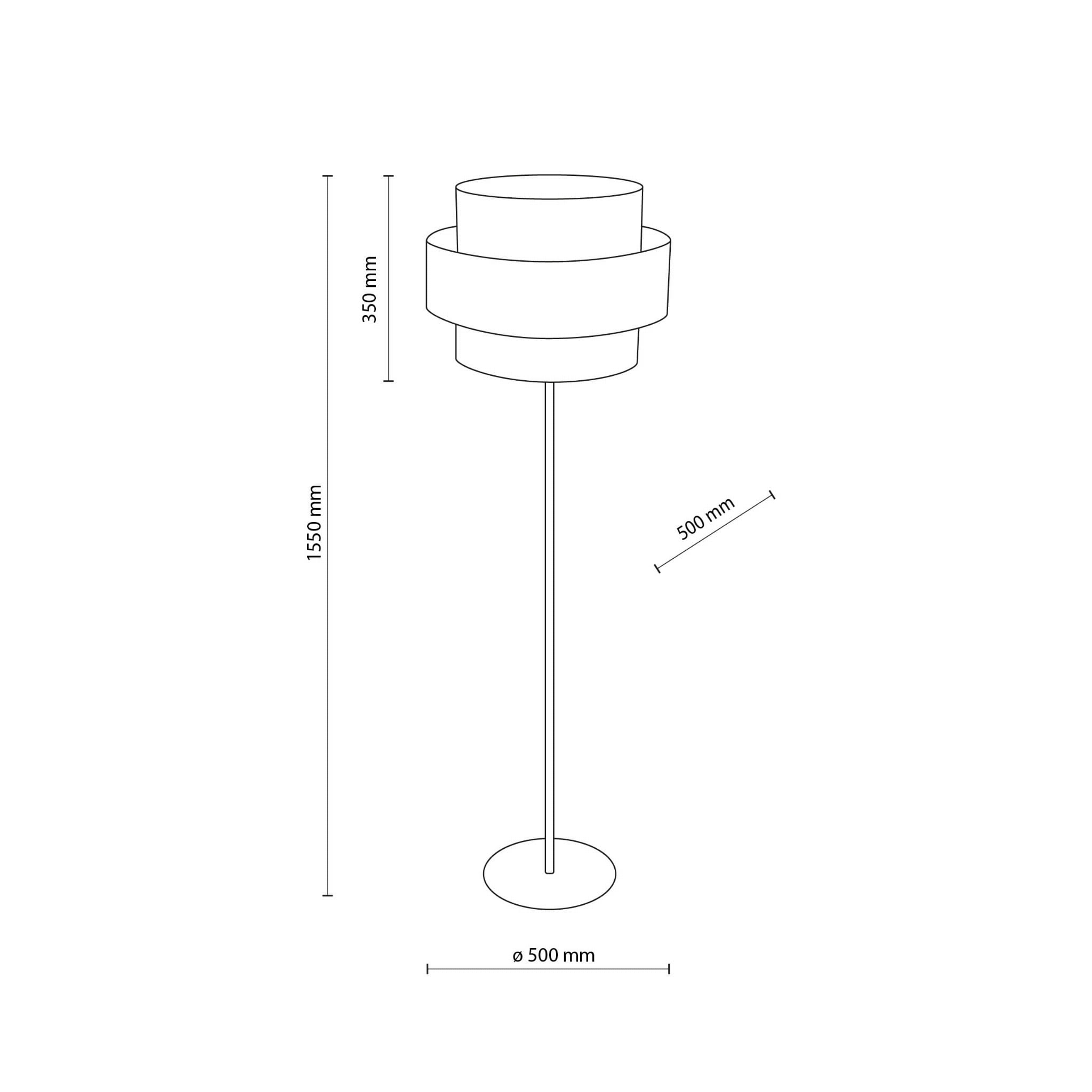 Lampa podłogowa nowoczesna klasyczna abażur materiałowy tuba czarna TK Lighting Calisto 5896 1x15W E27