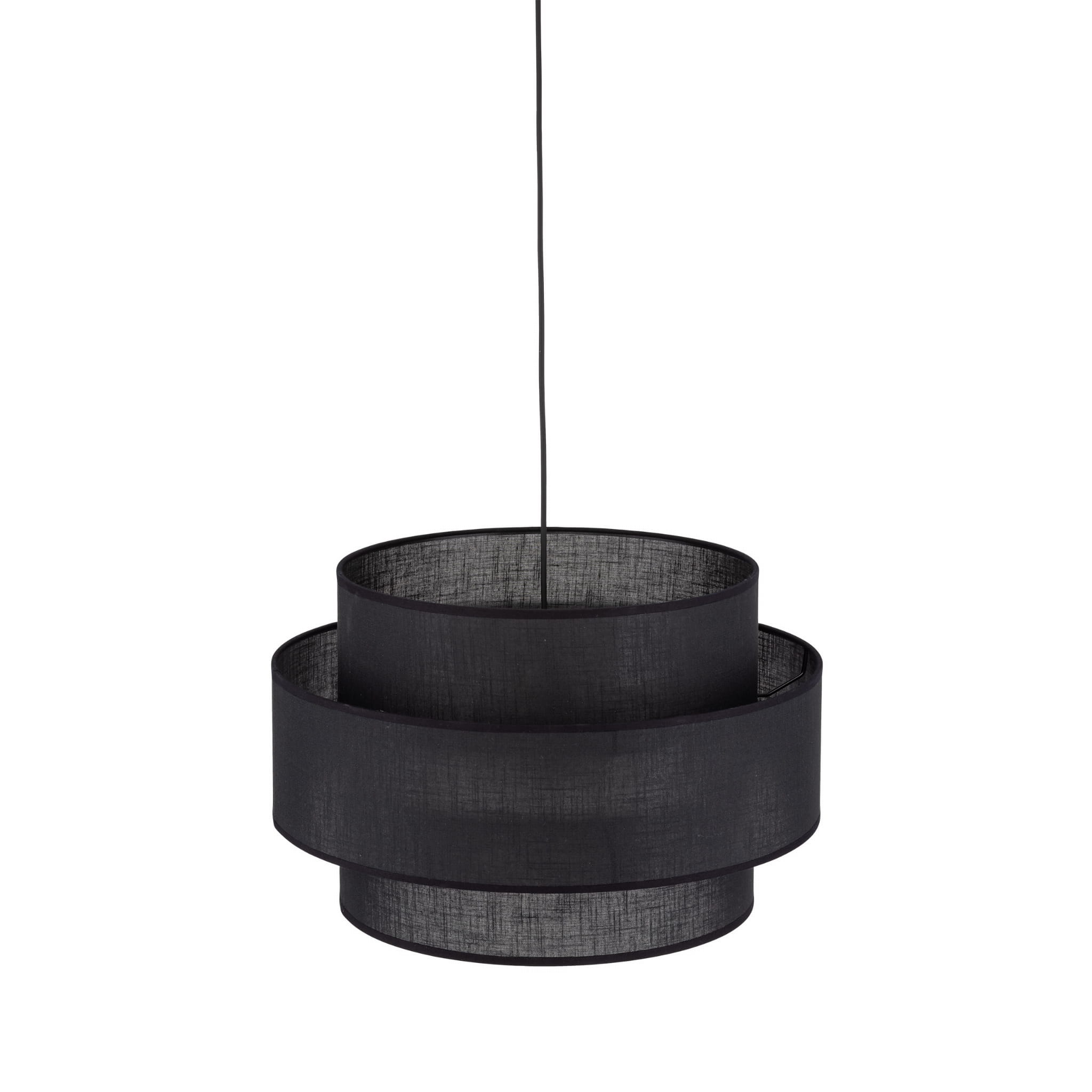 Lampa wisząca nowoczesna klasyczna abażur materiałowy tuba czarna TK Lighting Calisto 5099 3x15W E27