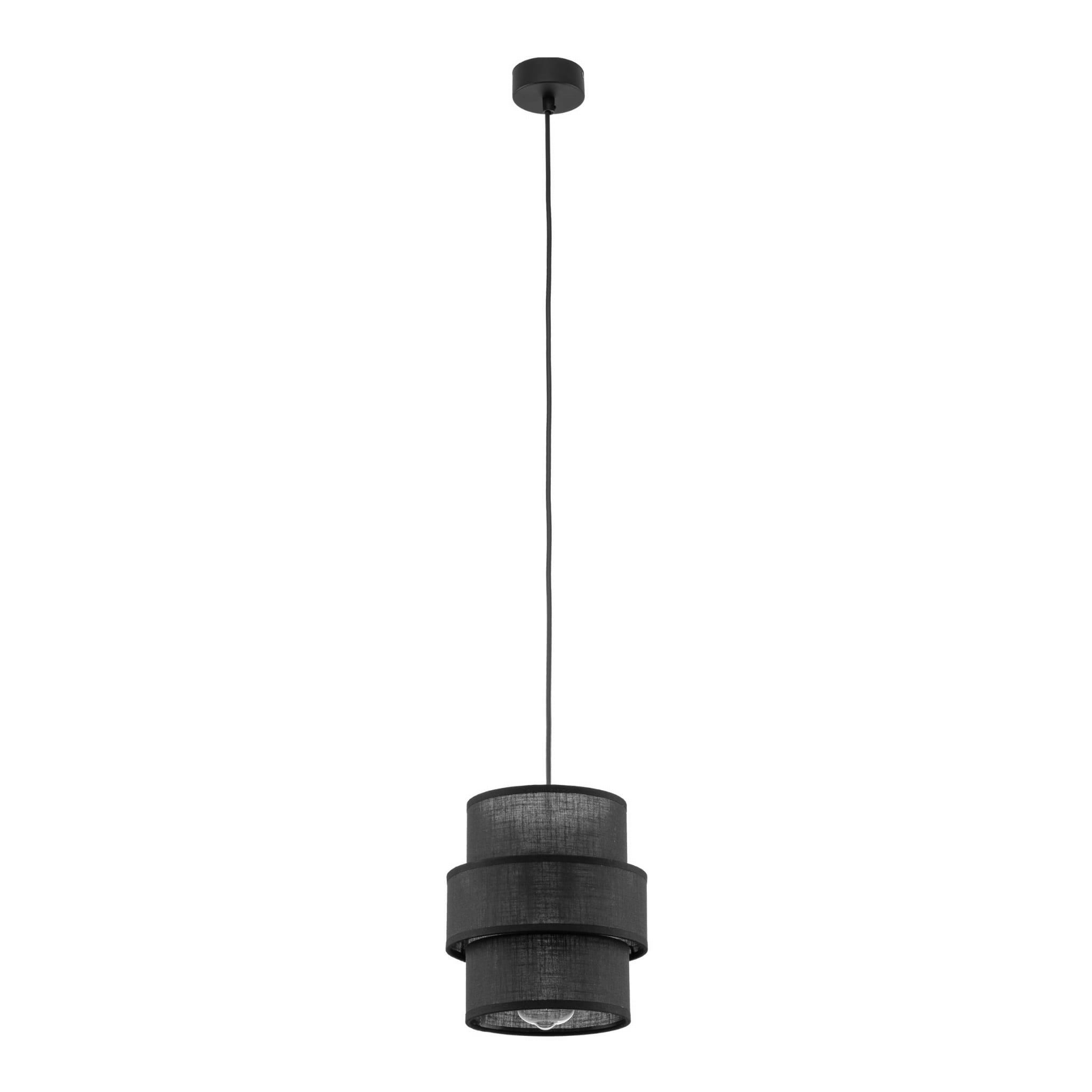 Lampa wisząca abażur materiałowy tuba czarna TK Lighting Calisto 5306 1x15W E27