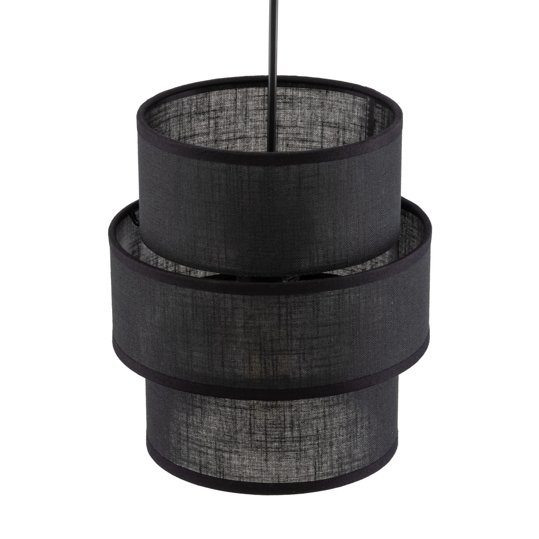 Lampa wisząca abażur materiałowy tuba czarna TK Lighting Calisto 5306 1x15W E27