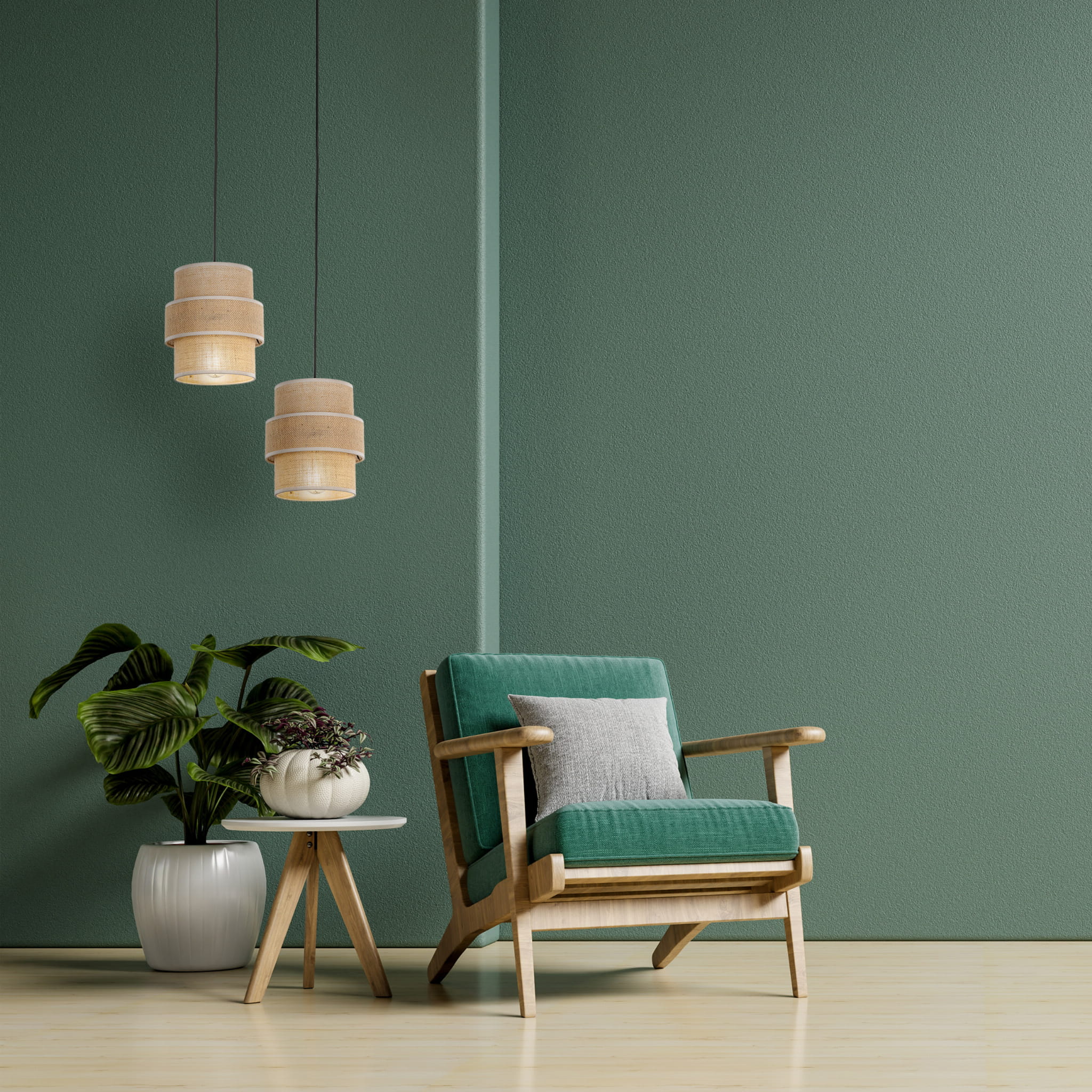 Lampa wisząca klasyczna vintage abażur materiałowy tuba juta czarna TK Lighting Calisto 5401 1x15W E27
