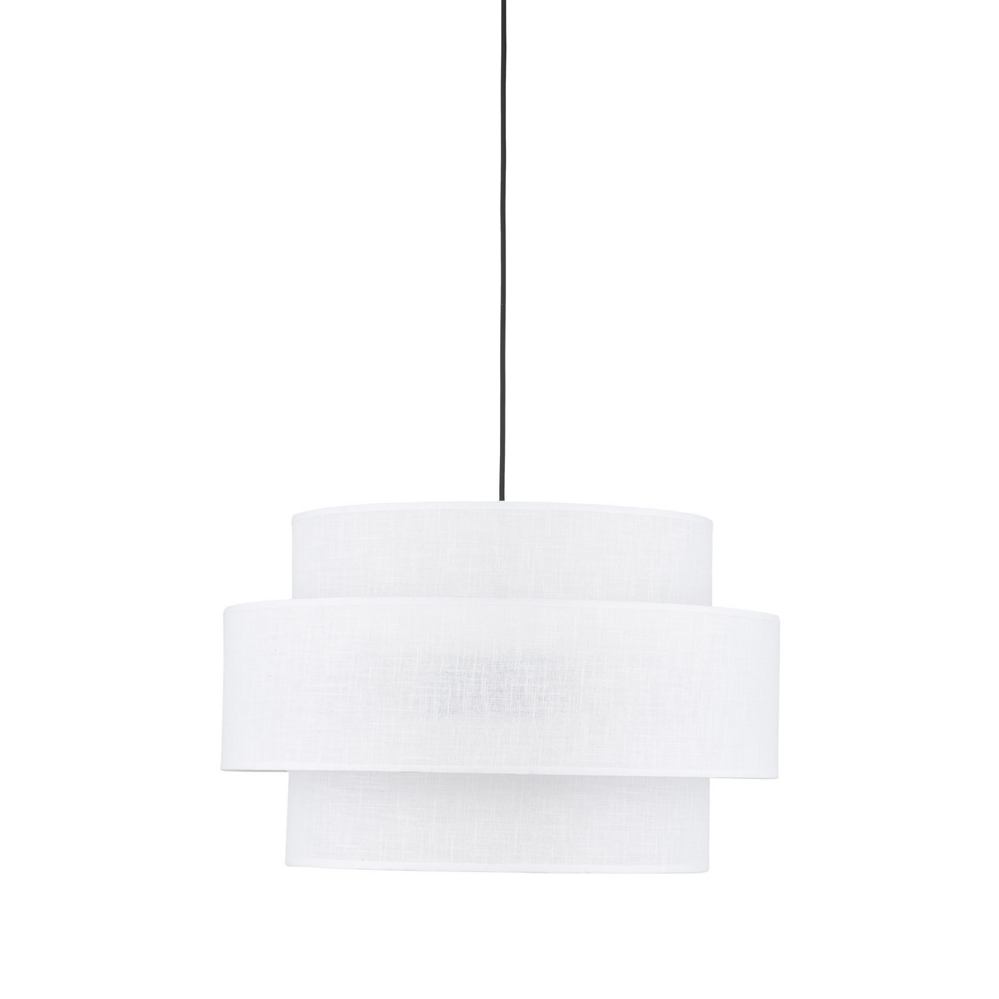 Lampa wisząca nowoczesna klasyczna abażur materiałowy tuba biała czarna TK Lighting Calisto 5363 3x15W E27