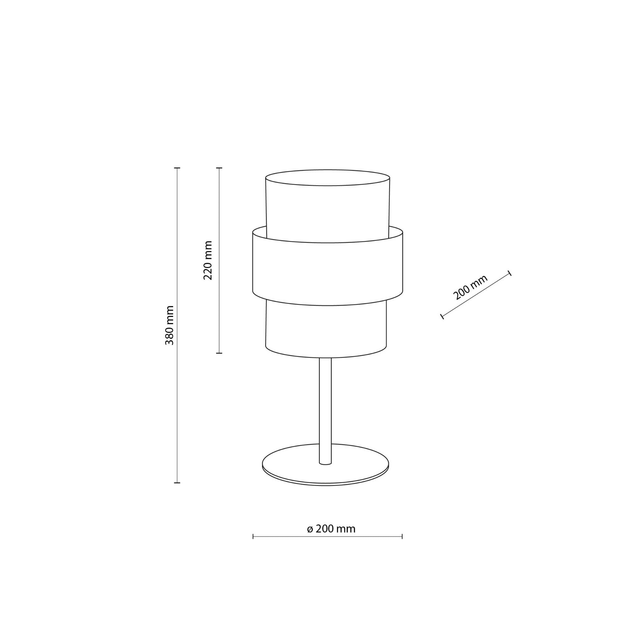Lampka nowoczesna klasyczna abażur materiałowy tuba biała czarna TK Lighting Calisto 5893 1x15W E27