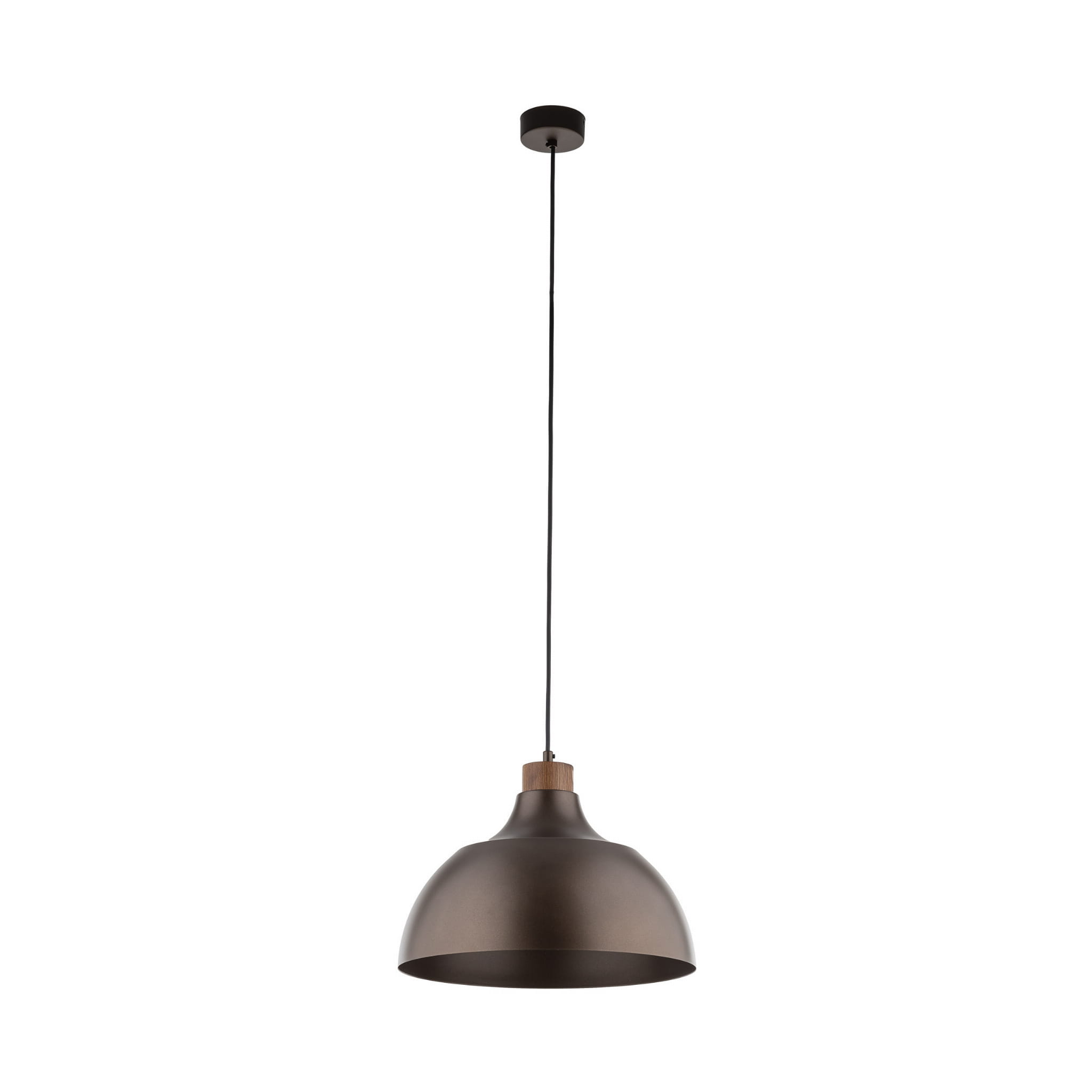 Lampa wisząca z metalowym kloszem stożek misa brązowa drewno sosna TK Lighting Cap 6926 1x15W E27