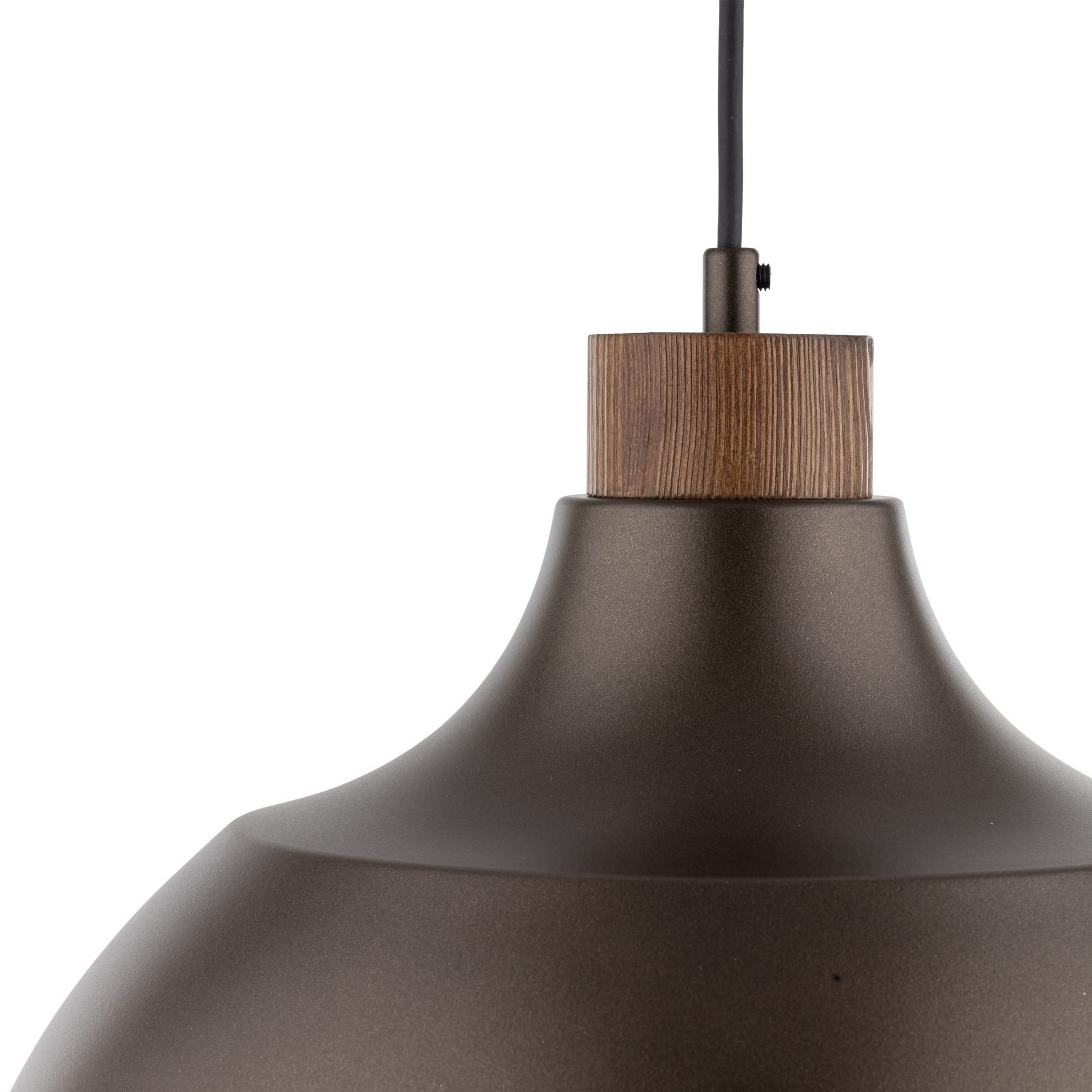 Lampa wisząca z metalowym kloszem stożek misa brązowa drewno sosna TK Lighting Cap 6926 1x15W E27
