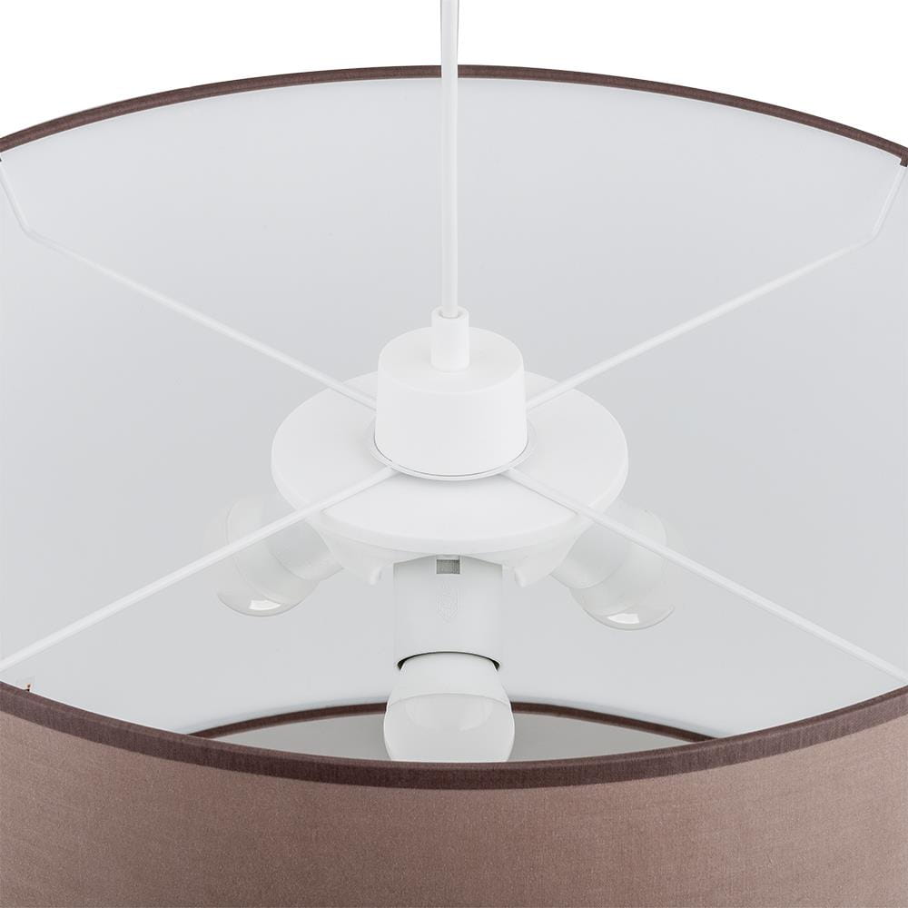 Lampa wisząca nowoczesna klasyczna boho abażur materiałowy cappucino biała TK Lighting Rondo 3466 1x15W E27