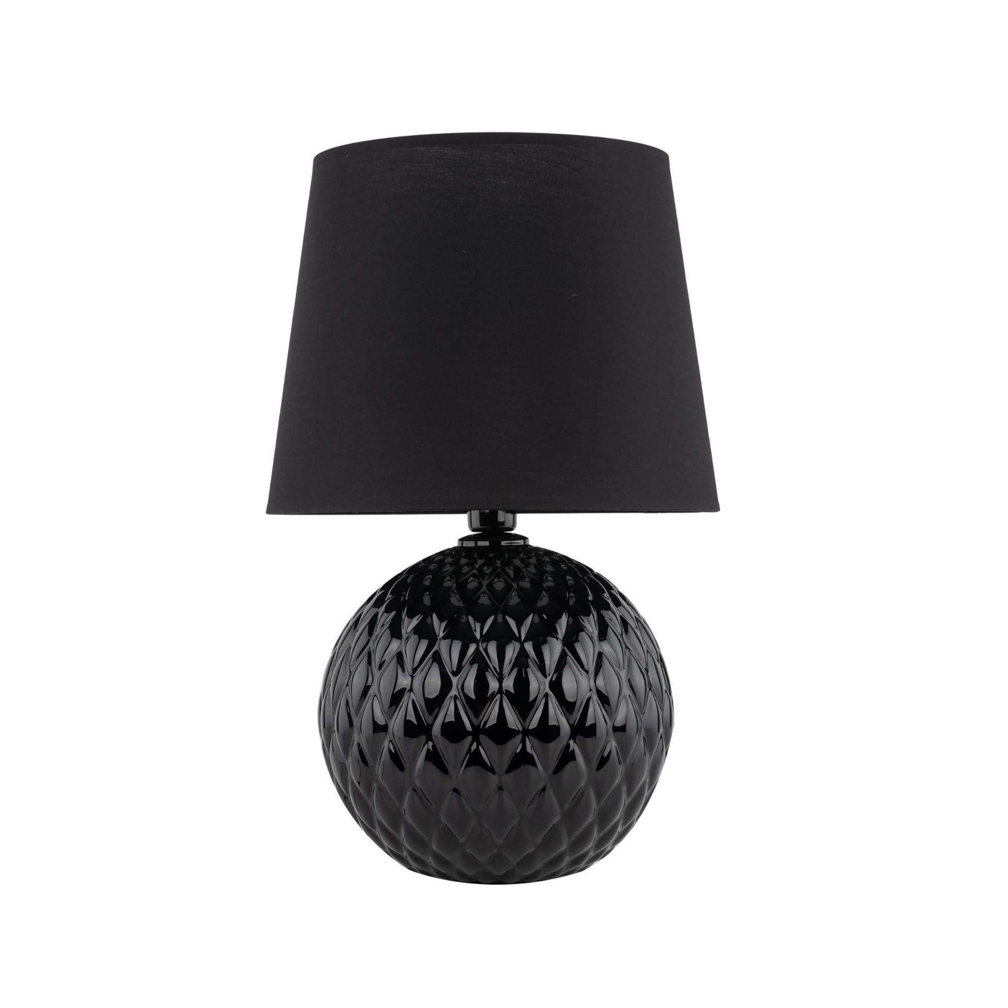 Lampka nowoczesna loft elegancka glamour abażur materiałowy czarna TK Lighting Santana 16047 1x15W E27