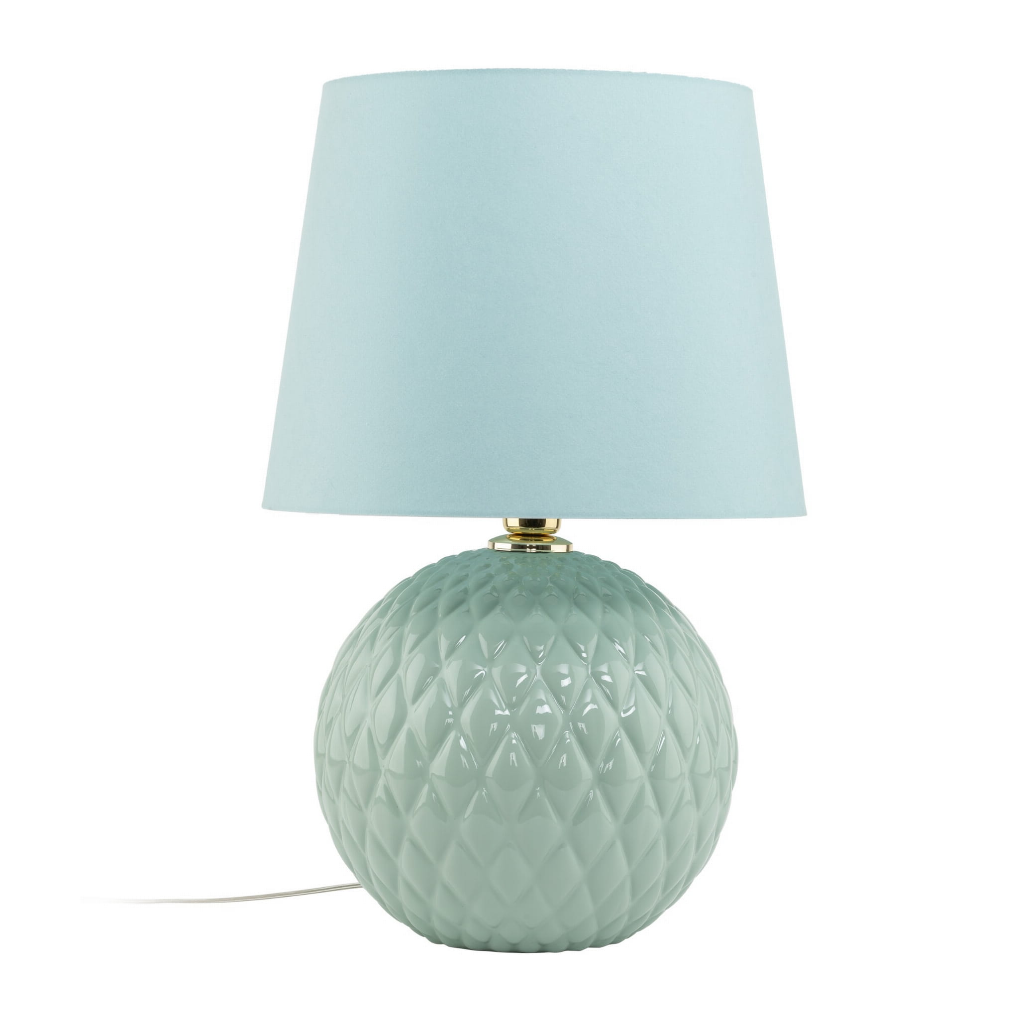 Lampka nowoczesna loft elegancka glamour abażur materiałowy miętowa zielona TK Lighting Santana 5903 1x15W E27