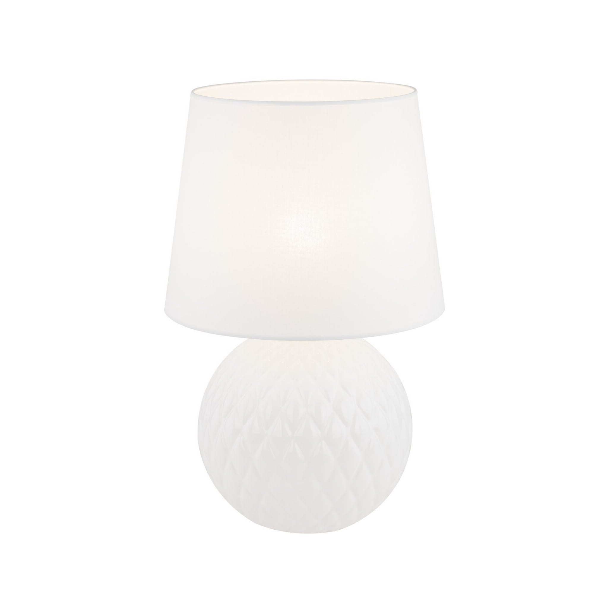 Lampka nowoczesna loft elegancka glamour abażur materiałowy biała TK Lighting Santana 16046 1x15W E27