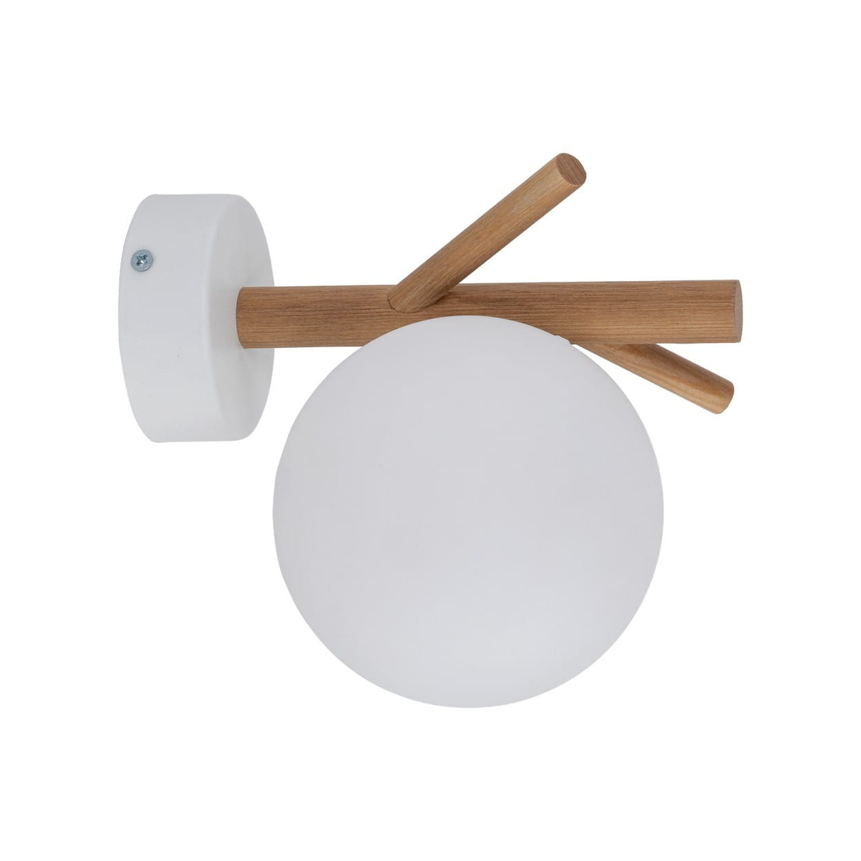 Kinkiet nowoczesny klasyczny boho rustykalny skandynawski patyki klosz szklany kula biały drewno TK Lighting Sheron 5307 1x6W G9