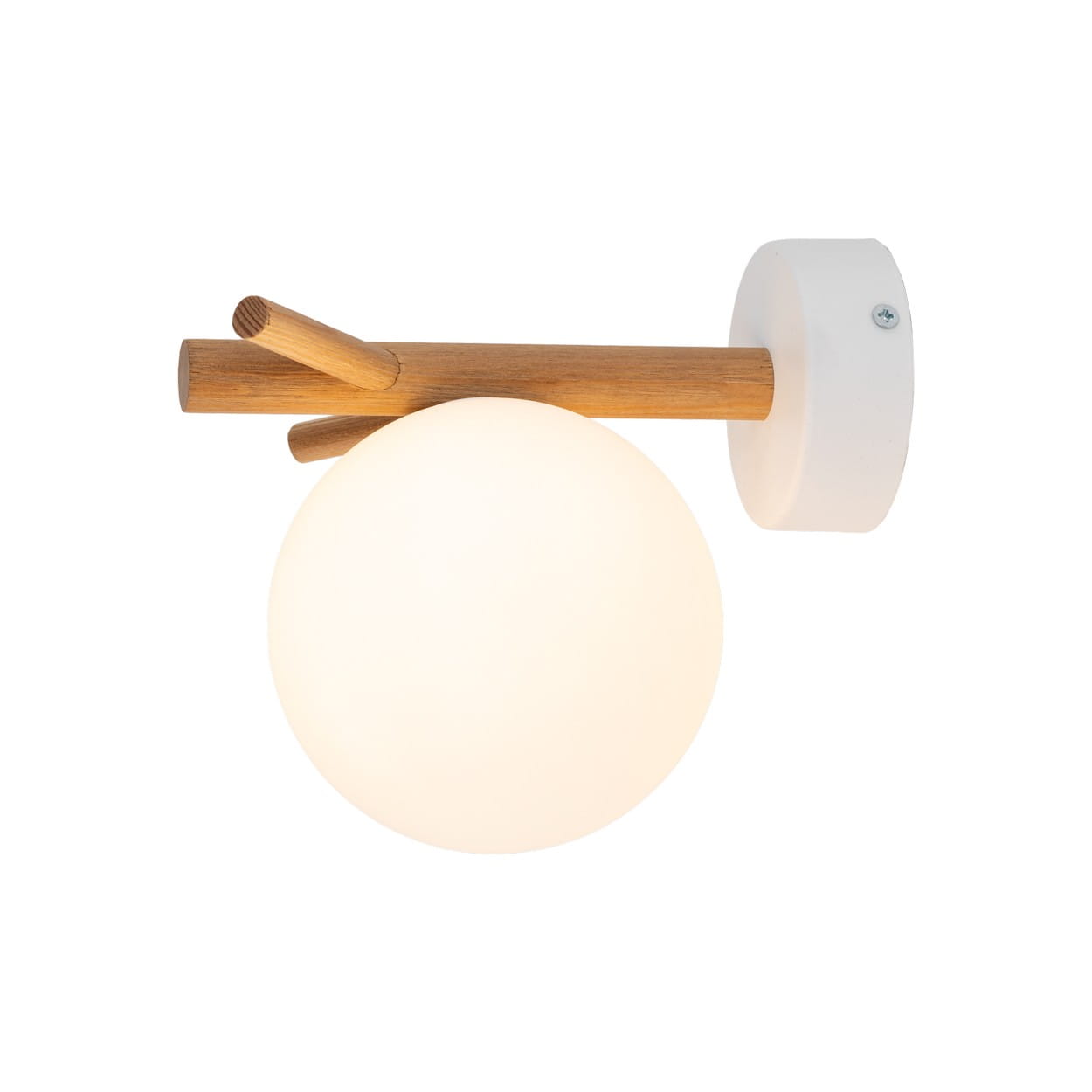 Kinkiet nowoczesny klasyczny boho rustykalny skandynawski patyki klosz szklany kula biały drewno TK Lighting Sheron 5307 1x6W G9